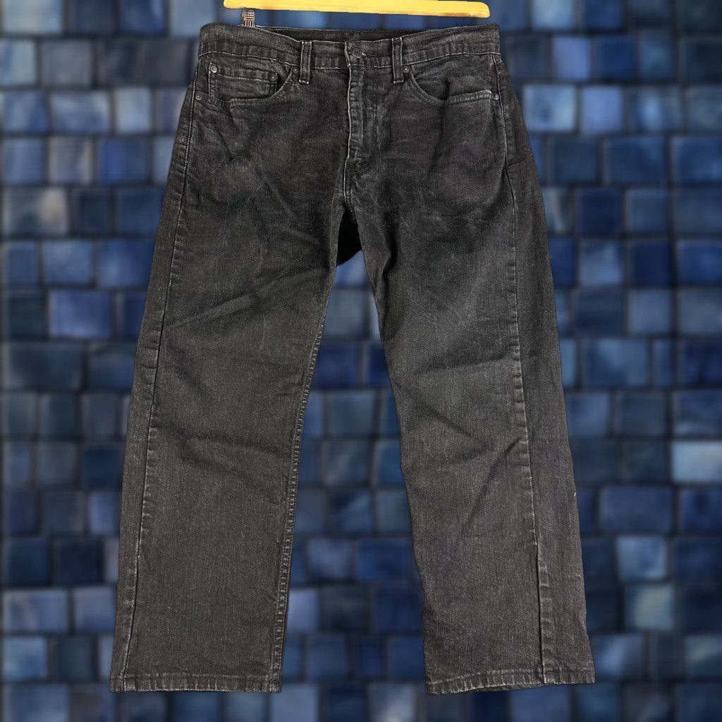 Levi's Levi's 505 Jeans Mens 34 Black Cotton Stretch Straight Leg 5-Pocket Denim Modern Classic Size US 34 / EU 50 - 1 Thumbnail