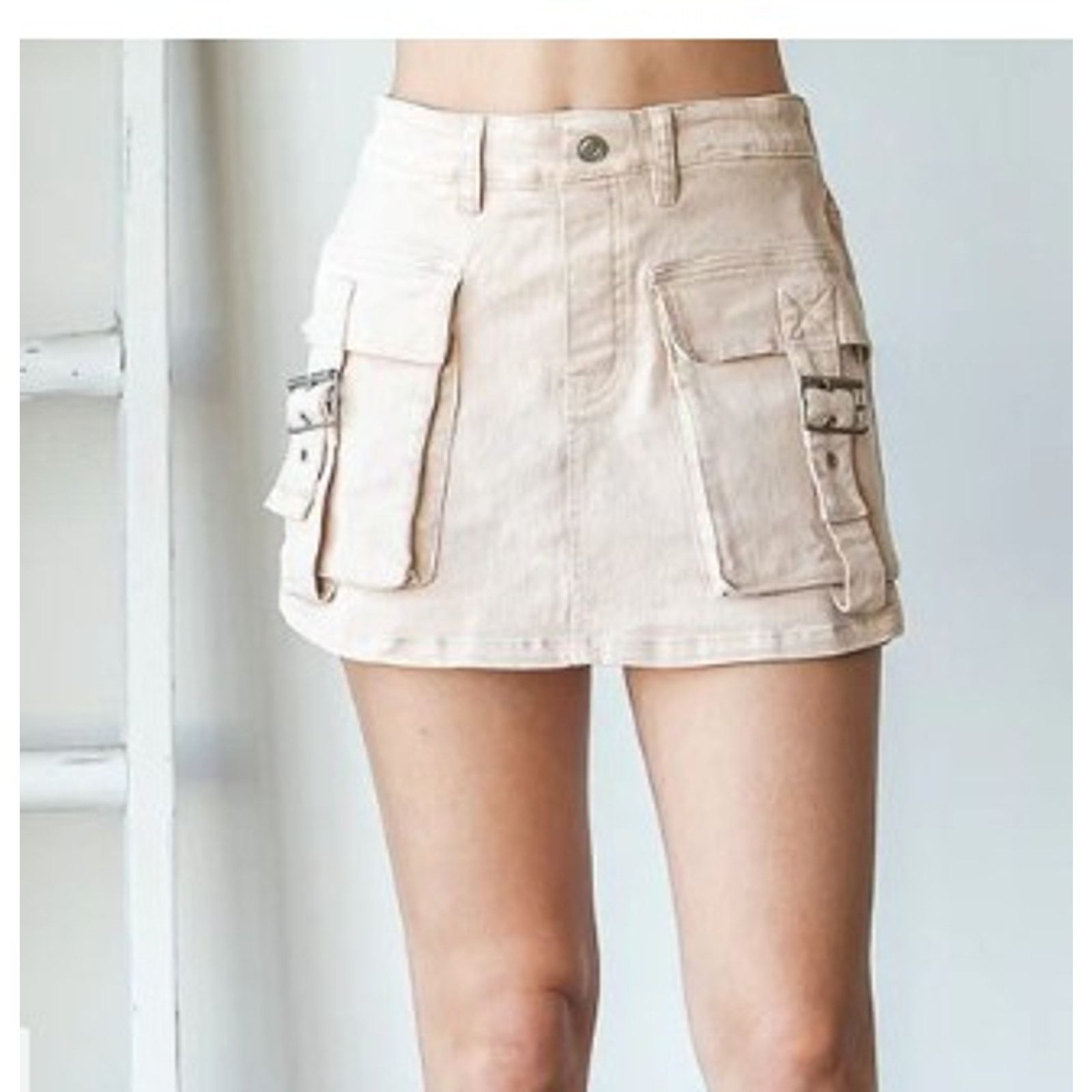 Other Oli & Hali -JP0431 | Washed Cargo Mini Denim Skort - M Size 31" - 3 Thumbnail