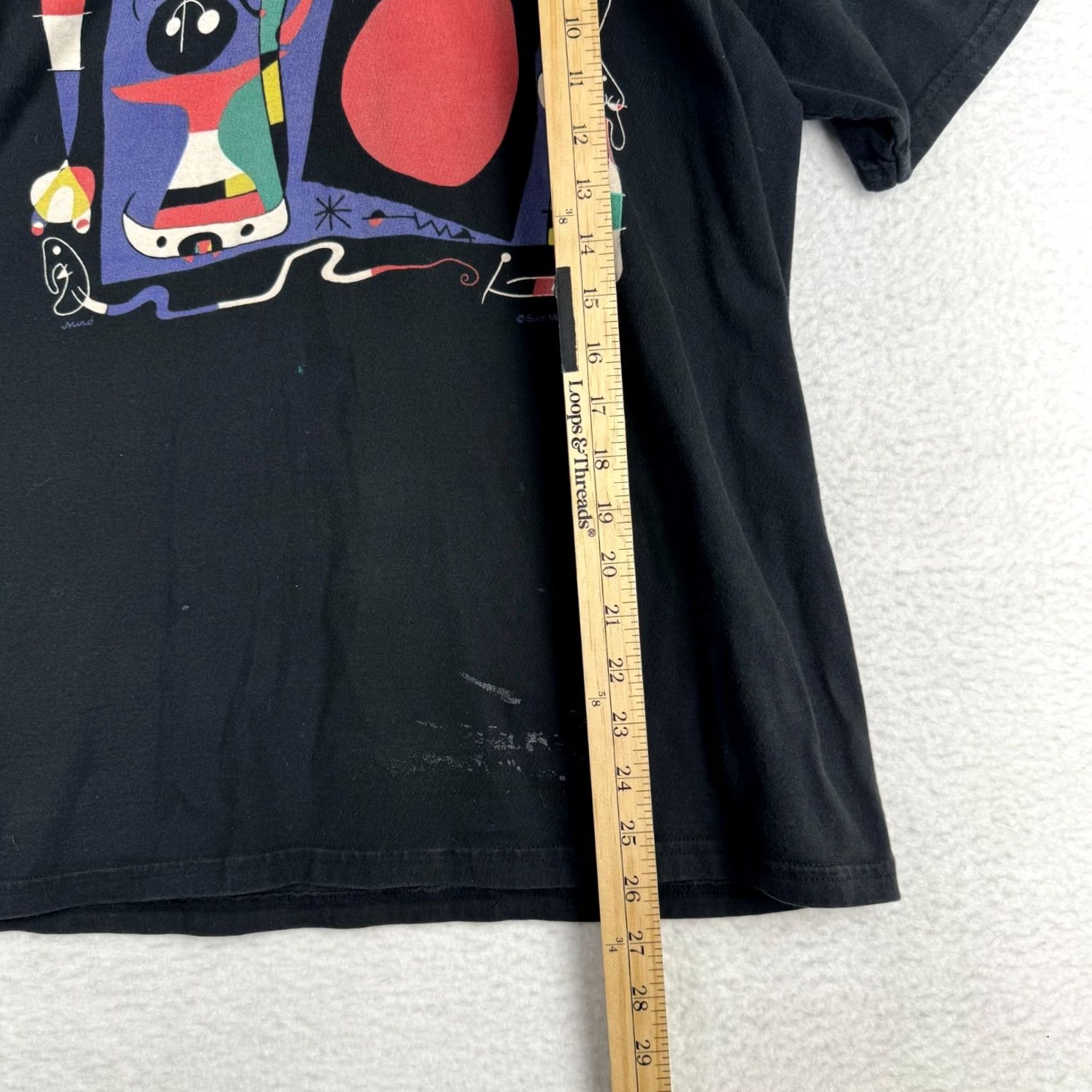 Vintage VINTAGE Joan Succ Miro T-Shirt Graphic Print Shirt Men L Black Cotton Crew Neck Short Sleeve 1990s 2000s RARE Size US L / EU 52-54 / 3 - 7 Thumbnail