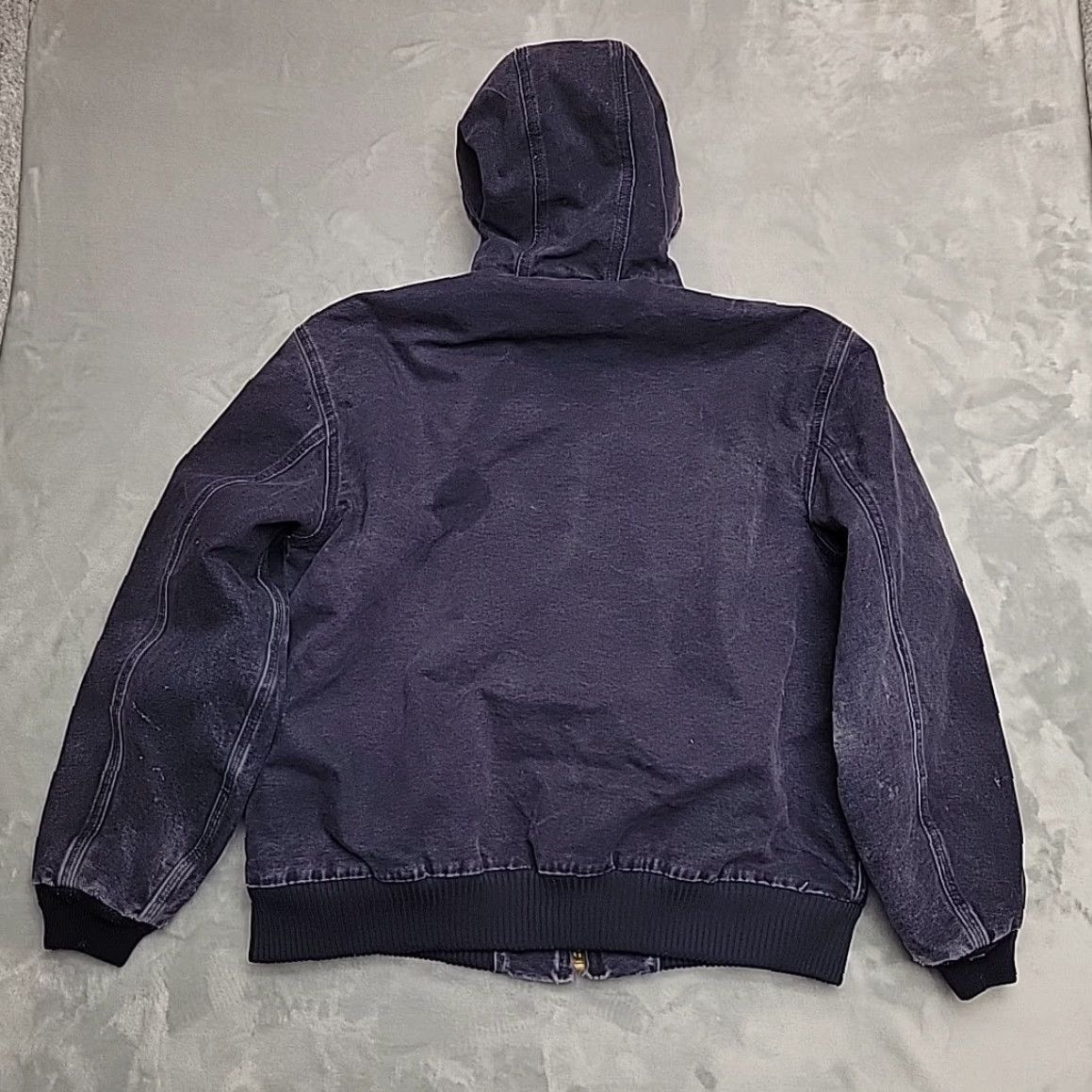 Carhartt VINTAGE Carhartt Jacket Mens L Blue Duck Canvas Hooded Black Quilt Lined J130 MDT Workwear Size US L / EU 52-54 / 3 - 6 Thumbnail