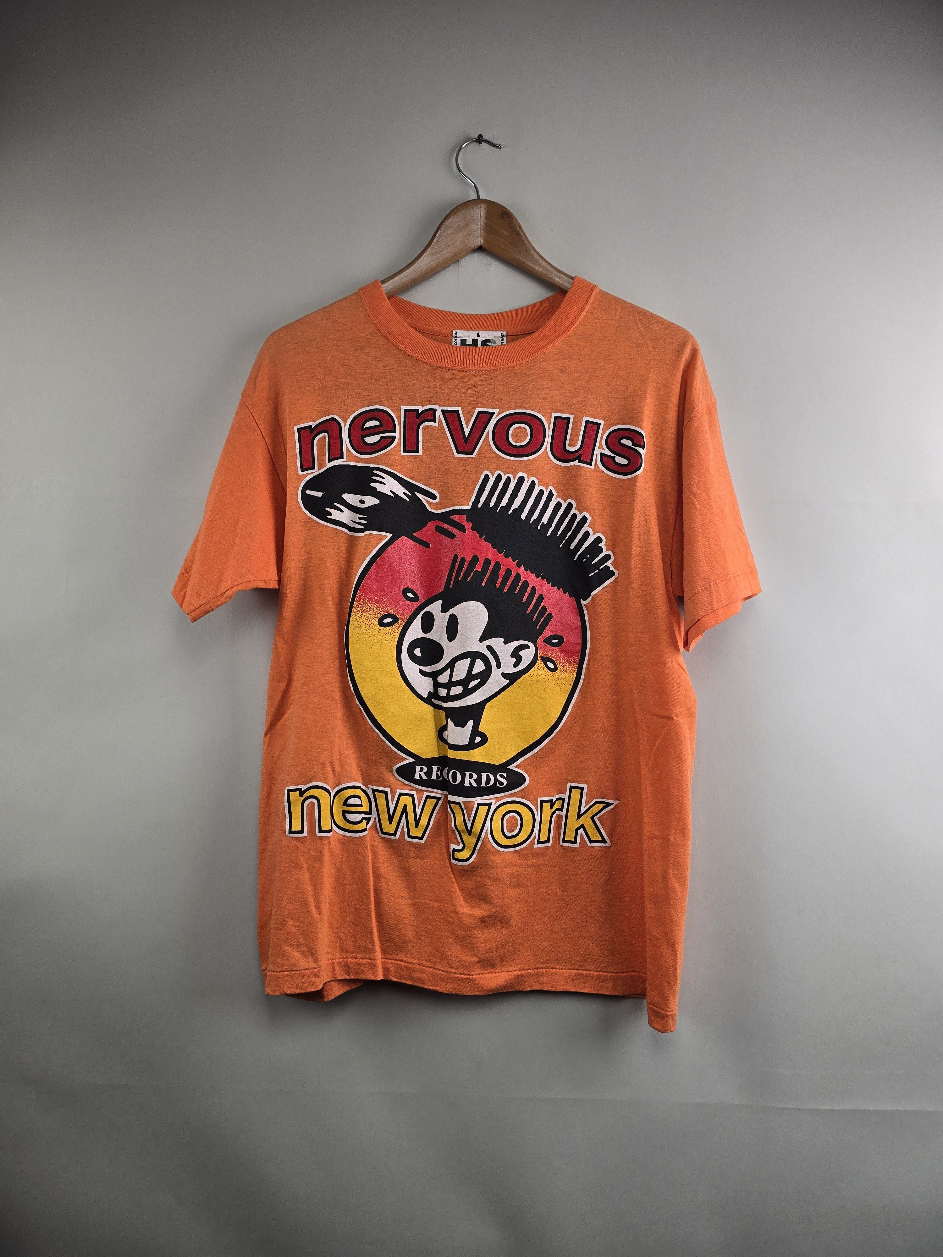 Band Tees × Rap Tees × Vintage 90s Nervous Records New York Helter Skelter L 20.5" 27" Size US L / EU 52-54 / 3 - 6 Thumbnail