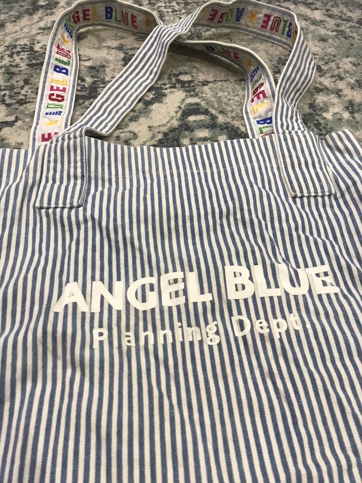 Hysteric Glamour 90s/Y2k Hickory Stripes Angel Blue Tote Bag Size ONE SIZE - 4 Thumbnail