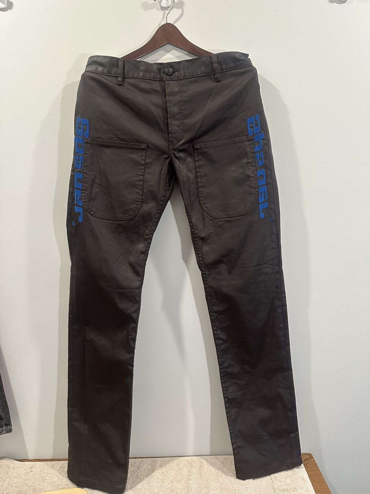 Sp5der Spider Worldwide Coated Front Pocket Jeans Size US 34 / EU 50 - 1 Thumbnail