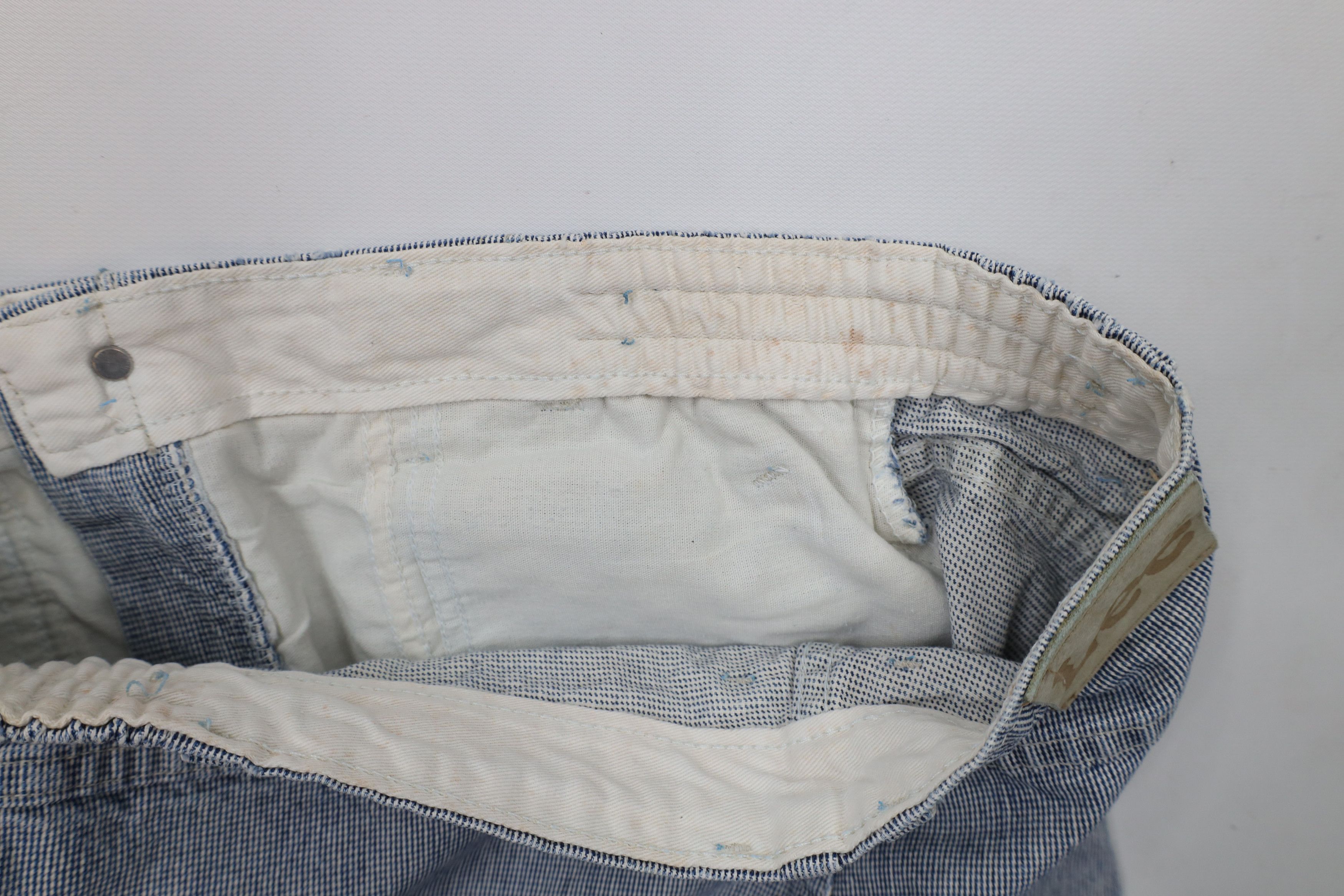 Lee × Vintage Vintage 90s Lee Striped Denim Jean Shorts Jorts USA Size 34" / US 12 / IT 48 - 8 Thumbnail