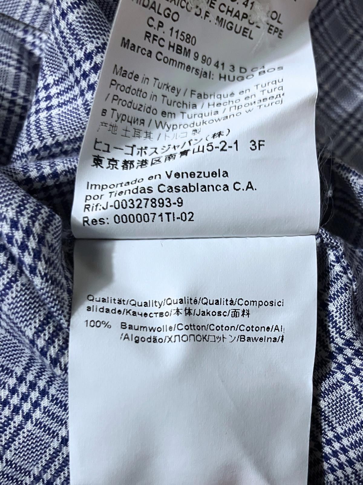 Hugo Boss Hugo Boss Regular Fit Plaid Shirt Blue Cotton 16.5 Size 38R - 7 Thumbnail