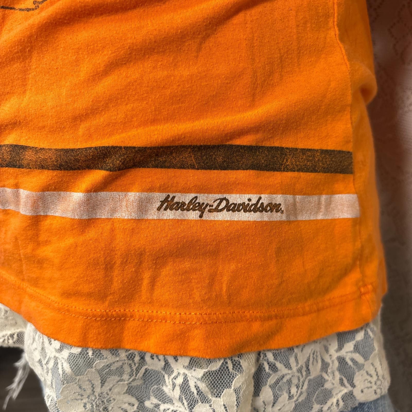 Harley Davidson y2k harley davidson orange rhinestone t-shirt Size M / US 6-8 / IT 42-44 - 7 Thumbnail