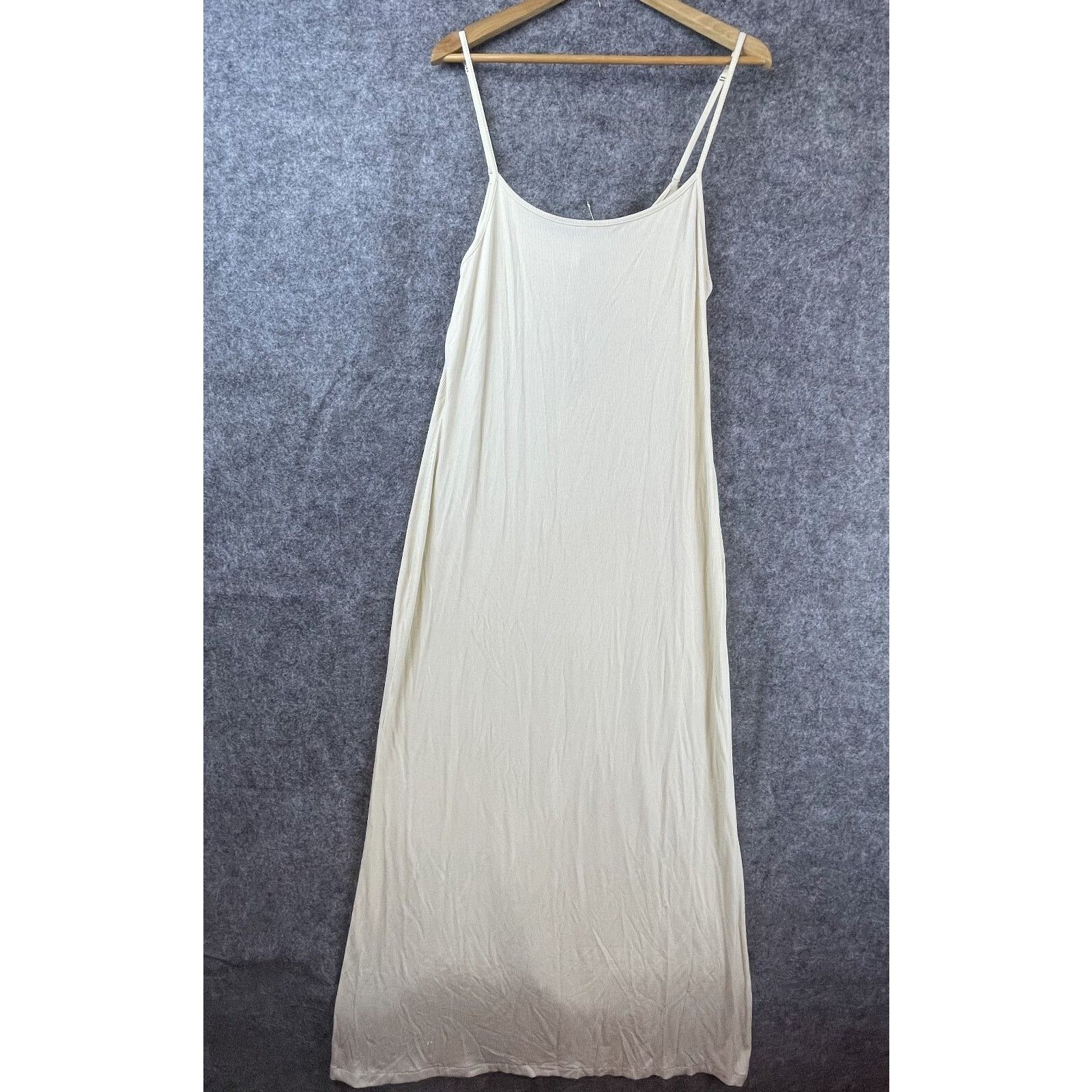 SKIMS Skims Soft Lounge Slip Mini Dress Women 4X White Ribbed Size 42" / US 20 - 2 Thumbnail