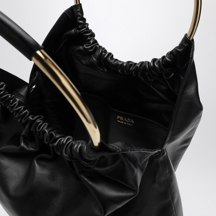 Prada o1d2blof0924 Size : OS / Leather Medium Bucket Bag In Black Size ONE SIZE - 4 Thumbnail