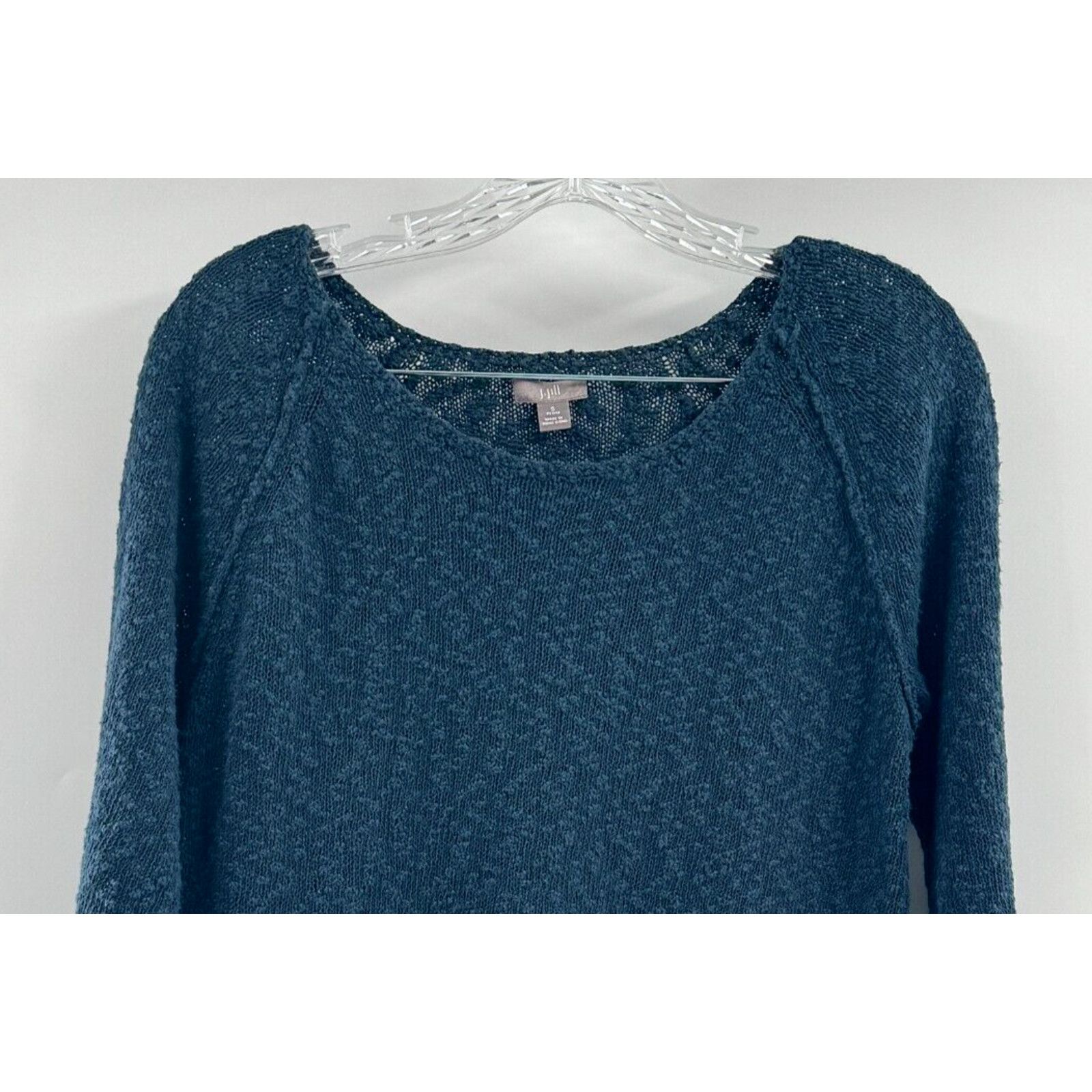 J. Jill J. Jill Petite Small Blue 3/4 Sleeve Sweater Classic Cabin Size S / US 4 / IT 40 - 2 Thumbnail