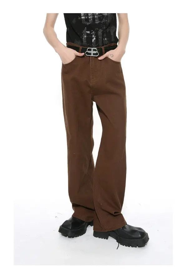 Japanese Brand Kinuka x Maya Brown retro simple straight loose jeans Size US 32 / EU 48 - 3 Thumbnail