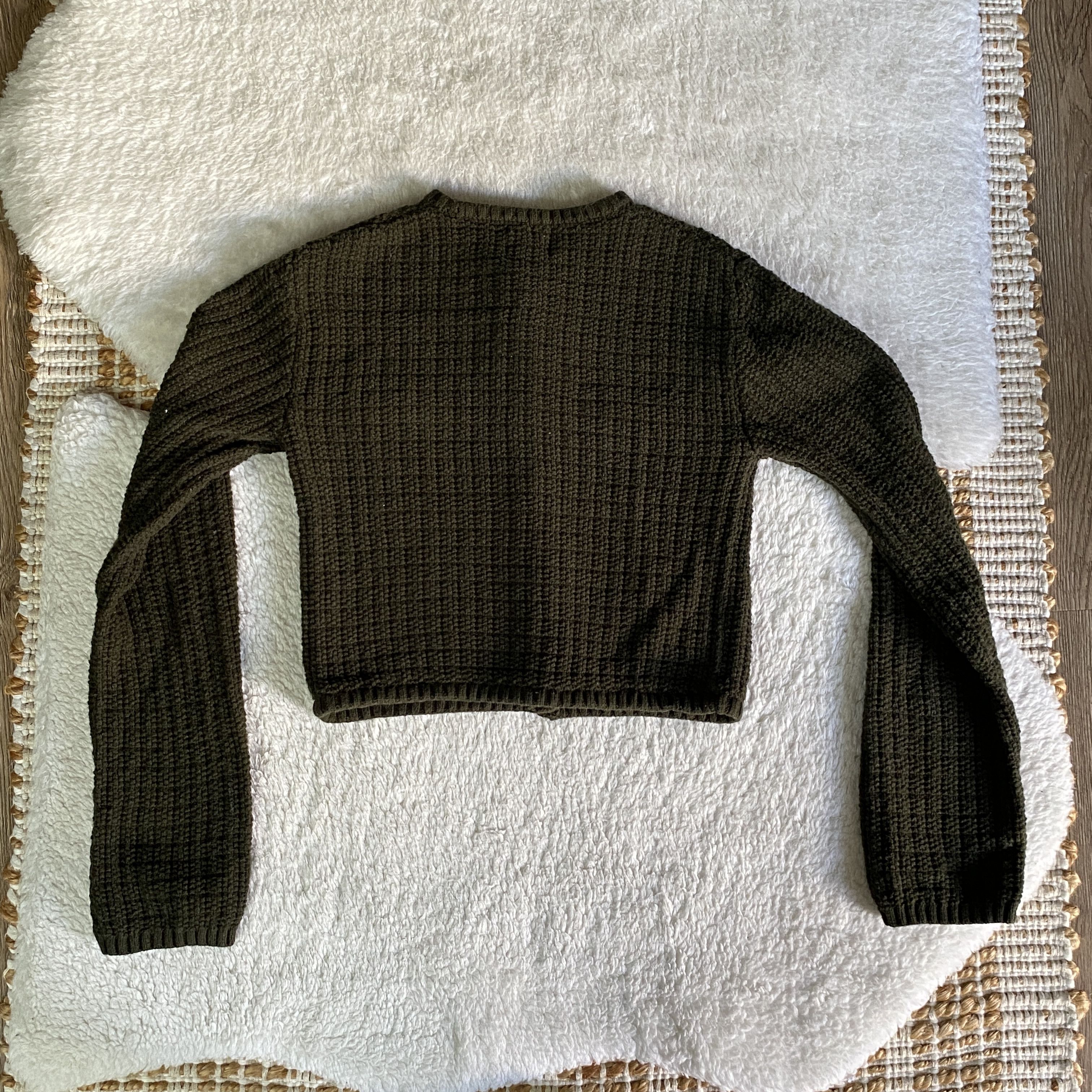 H&M H&M Olive Green Chunky Knit Cardigan Sweater Size XS / US 0-2 / IT 36-38 - 8 Thumbnail