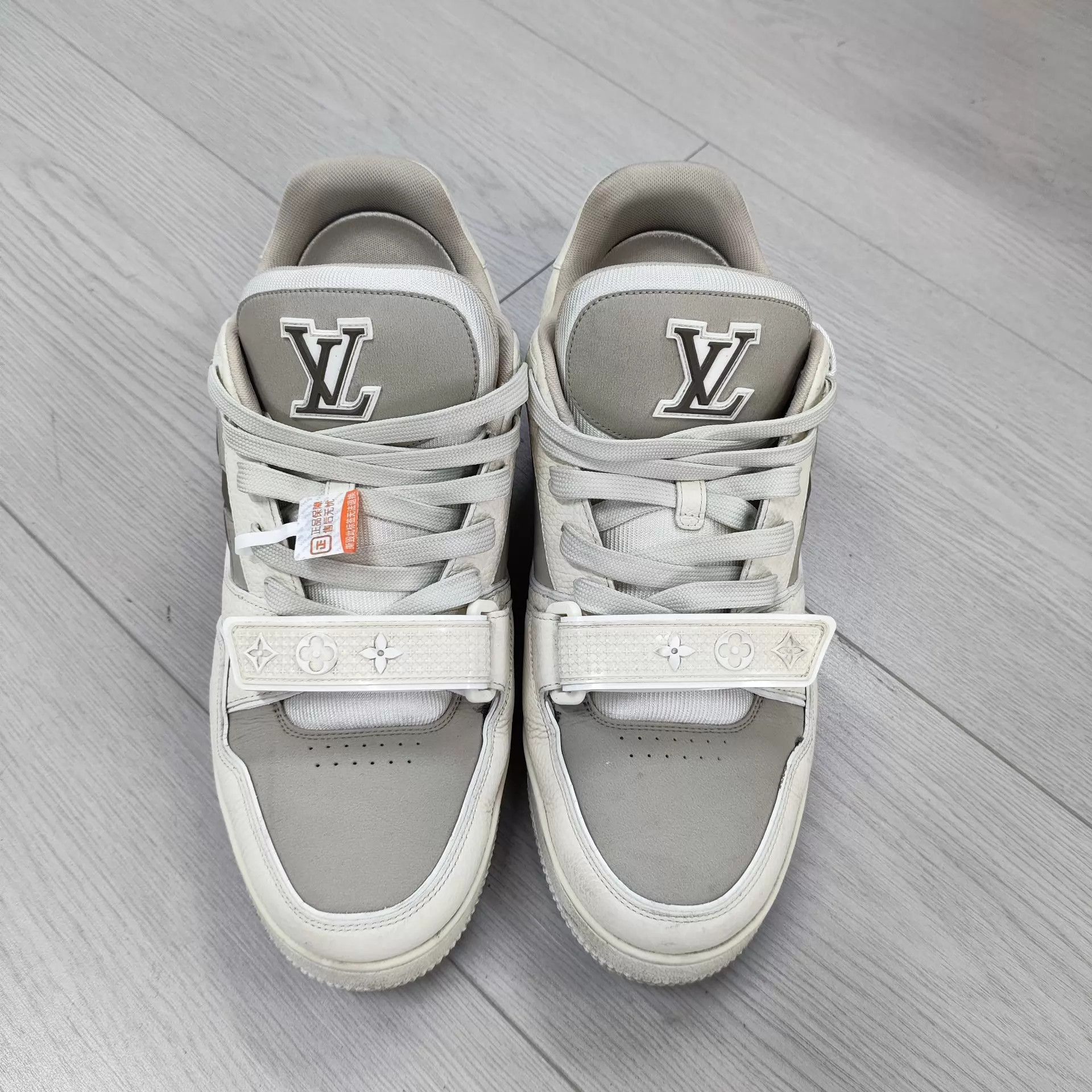 Louis Vuitton LV Leather Velcro Trainer Gray Brown 8.5 Size US 8.5 / EU 41-42 - 1 Thumbnail