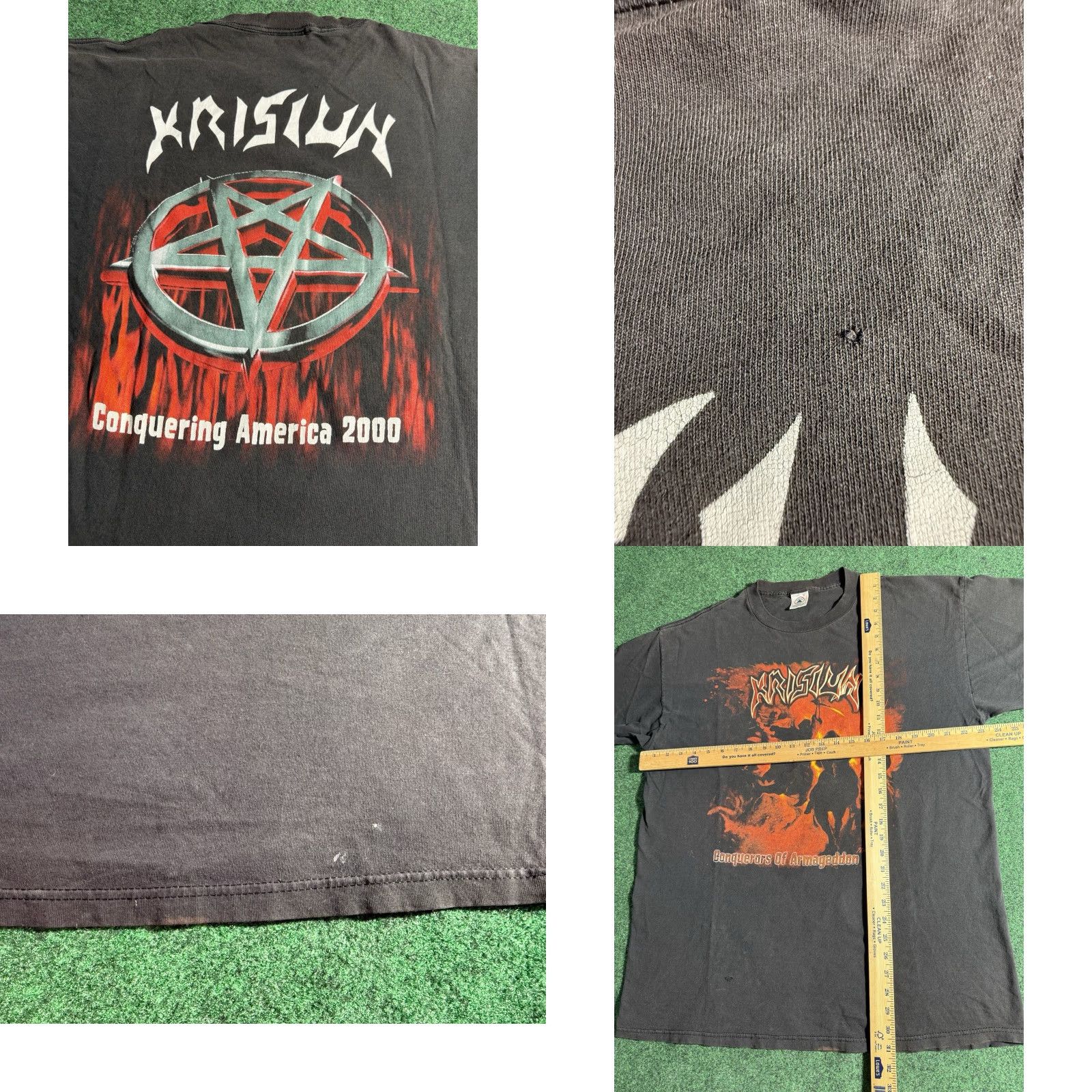 Delta VINTAGE Krisium Conquerors of Armageddon T-Shirt XL Black Death Metal Band Graphic Tee Mens Size US XL / EU 56 / 4 - 10 Thumbnail