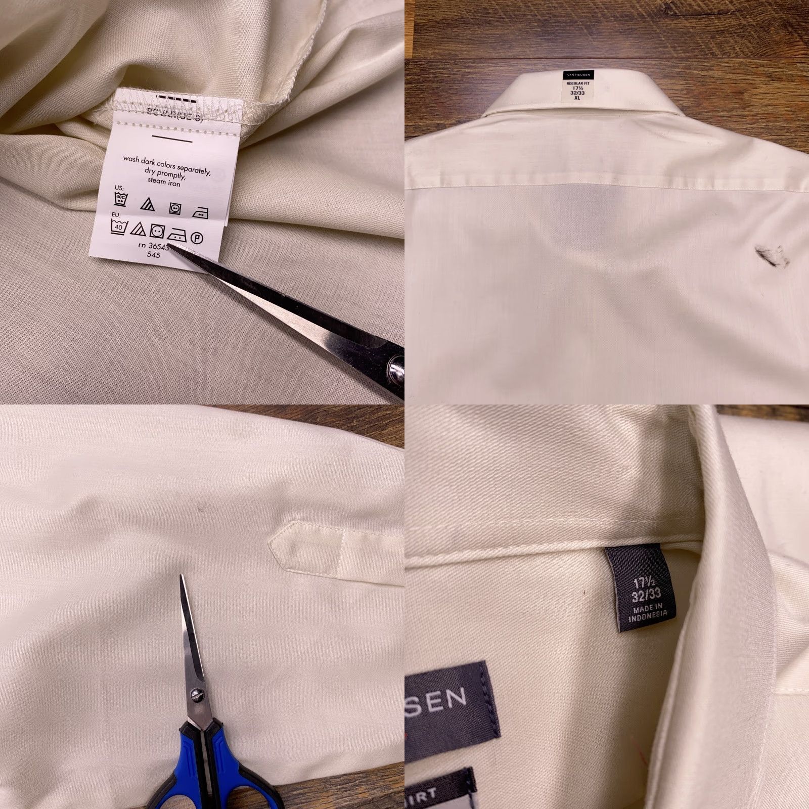 Van Heusen Van Heusen Shirt Mens 4XL Regular Beige Cotton Blend Knit Long Sleeve Button-Up Stretch Casual Workwear Larg e Logo Size US XXL / EU 58 / 5 - 8 Thumbnail