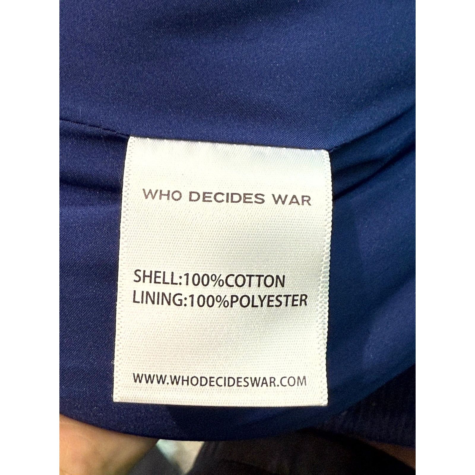 Who Decides War WDW Patchwork Work Navy Coat Size US L / EU 52-54 / 3 - 4 Thumbnail