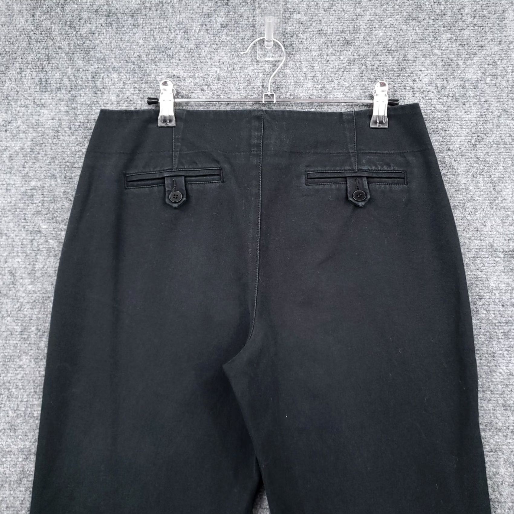 Vintage Womyn Pants Chino Straight Black Size 6 Mid-Rise Flat Front Side Slit Womens Size 28" / US 6 / IT 42 - 6 Thumbnail
