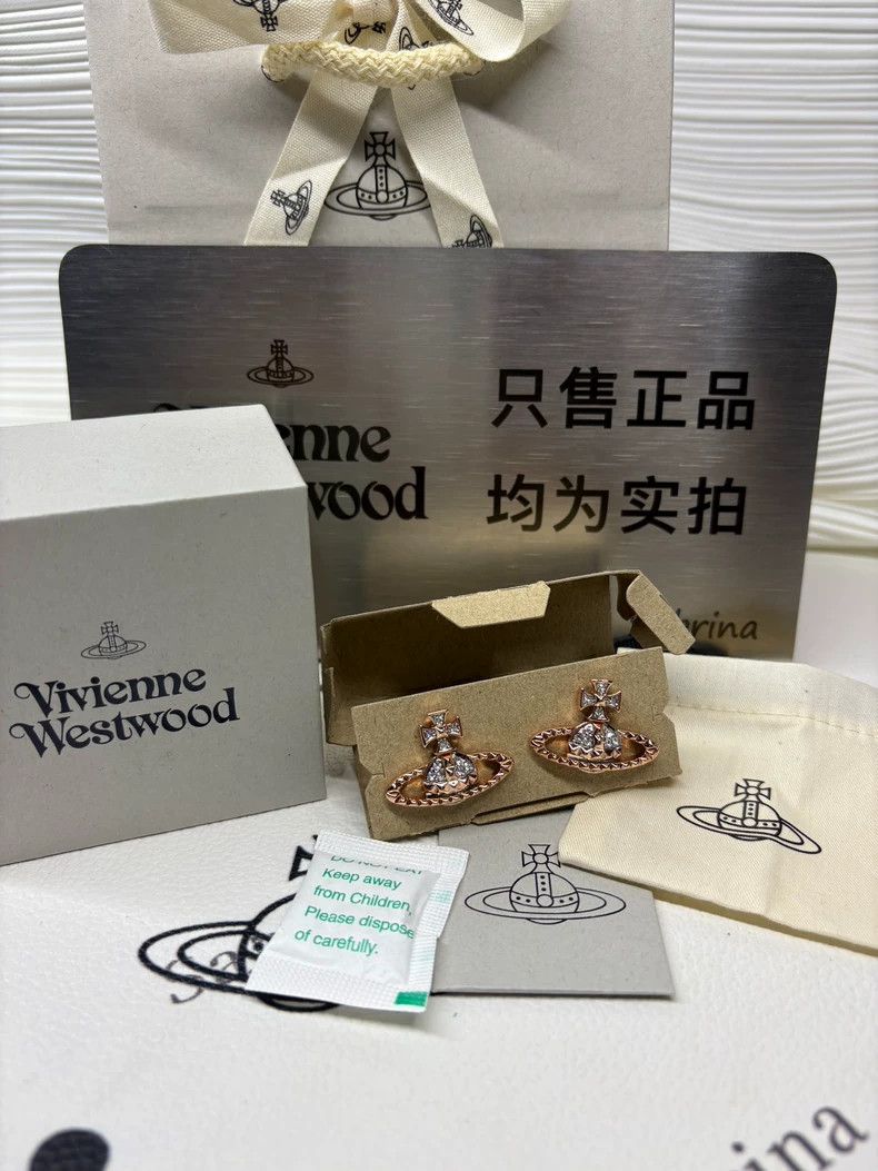 Vivienne Westwood Vivienne Westwood Classic Rivet Planet Relief Earrings Ros Size ONE SIZE - 2 Thumbnail