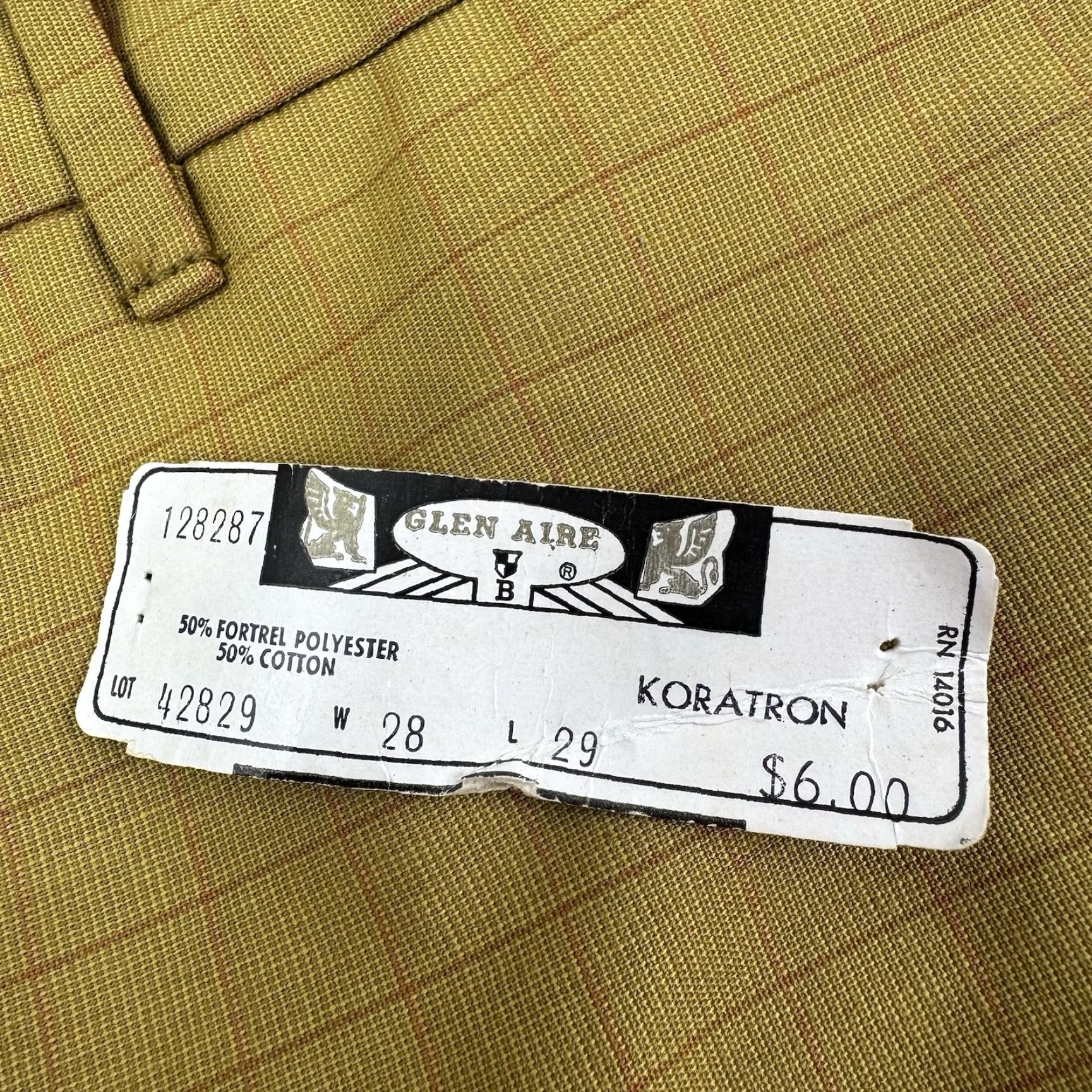 Vintage VINTAGE Koratron Pants Men 28x29 Plaid Yellow Zip 50s 60s Dress Pants Size US 28 / EU 44 - 7 Thumbnail
