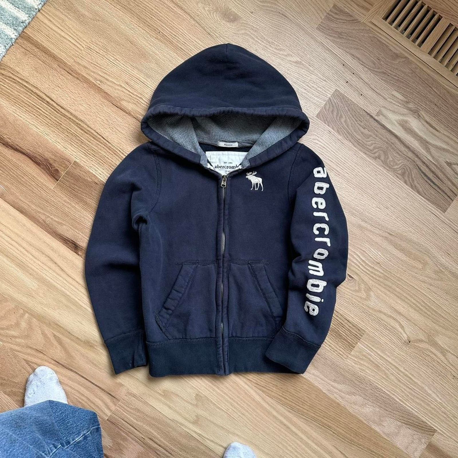 Abercrombie & Fitch Vintage 2000s Abercrombie Preppy Zip Up Hoodie Sweatshirt Size XS / US 0-2 / IT 36-38 - 3 Thumbnail