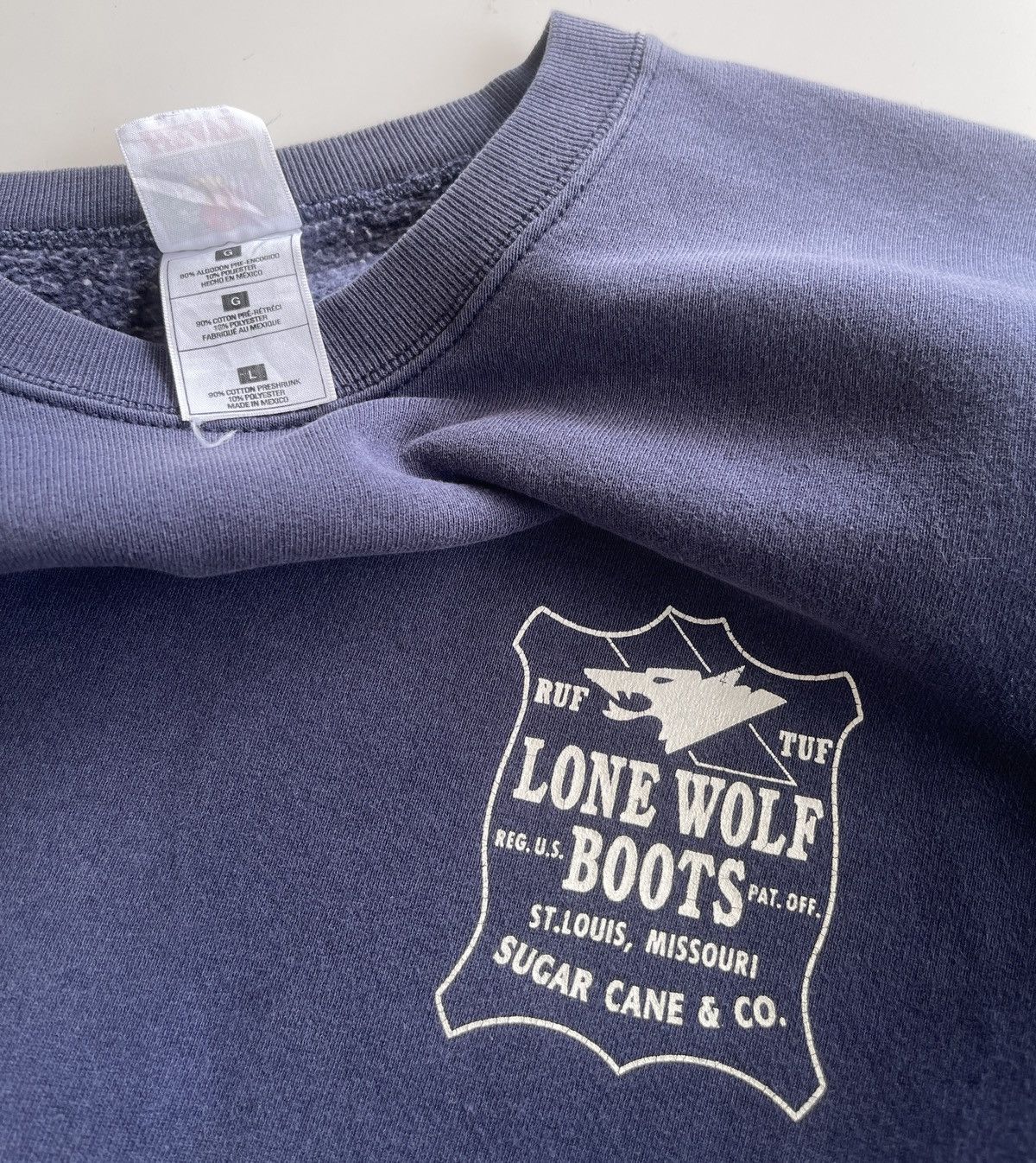 Vintage Vintage 90s Lone Wolf Sugar Cane Sunfaded Sweatshirt Size US L / EU 52-54 / 3 - 8 Thumbnail