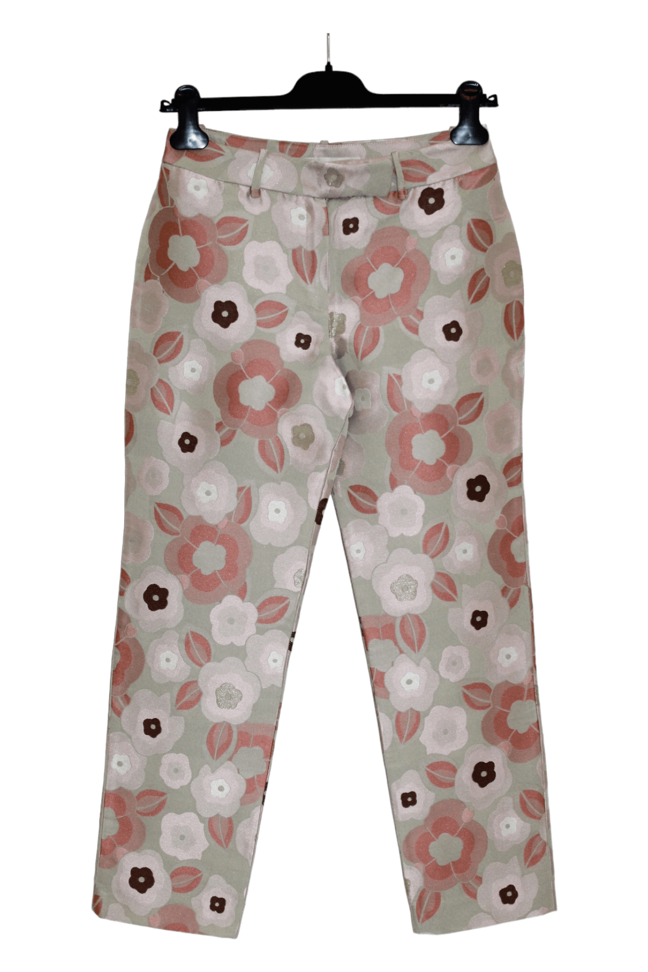 Martine Sitbon Sophie Sitbon Paris Floral Patterns Satin Fabric Luxury Pant Size 27" / US 4 / IT 40 - 3 Thumbnail