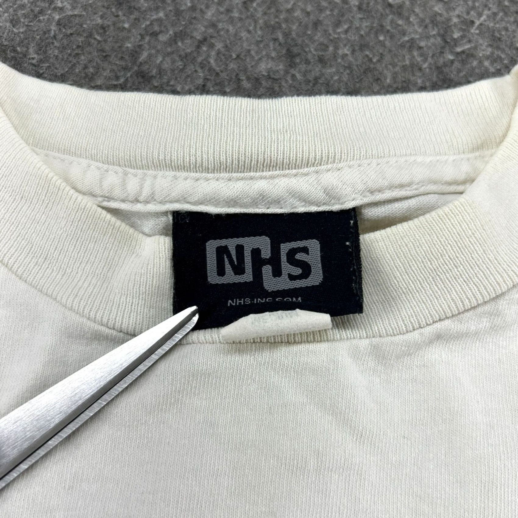 Vintage VINTAGE NHS Shirt Mens M White Cotton Distressed Gothic 90s Cars Logo Short Sleeve Crew Neck Size US M / EU 48-50 / 2 - 2 Thumbnail