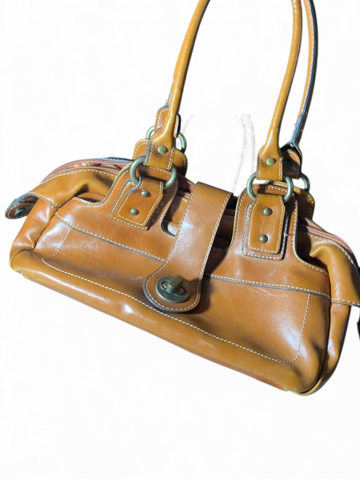 Other Mondani Brown Leather Handbag (item#b116) Size ONE SIZE - 1 Thumbnail