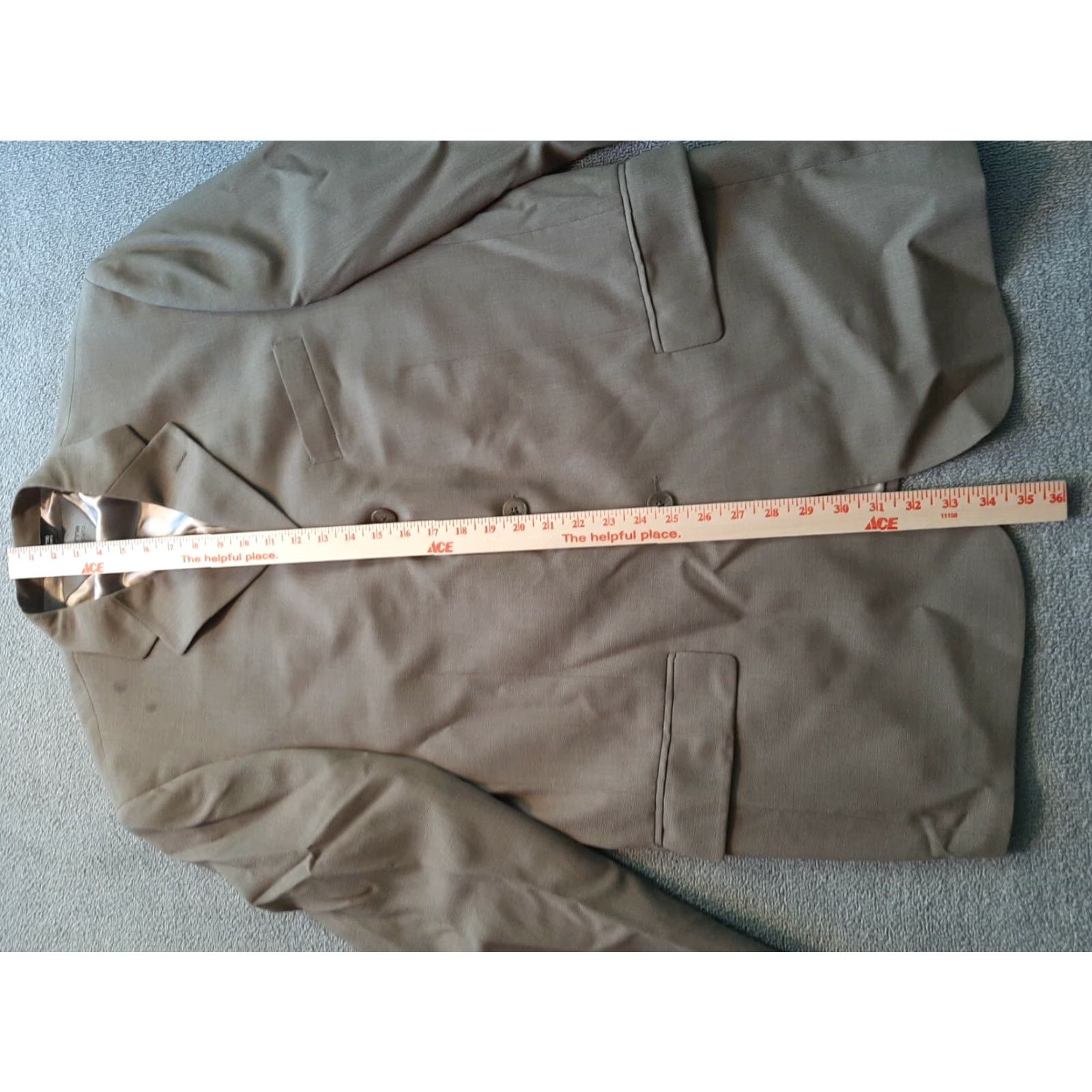 Liz Claiborne Claiborne Mens Suit 44 R Beige Size 44R - 3 Thumbnail