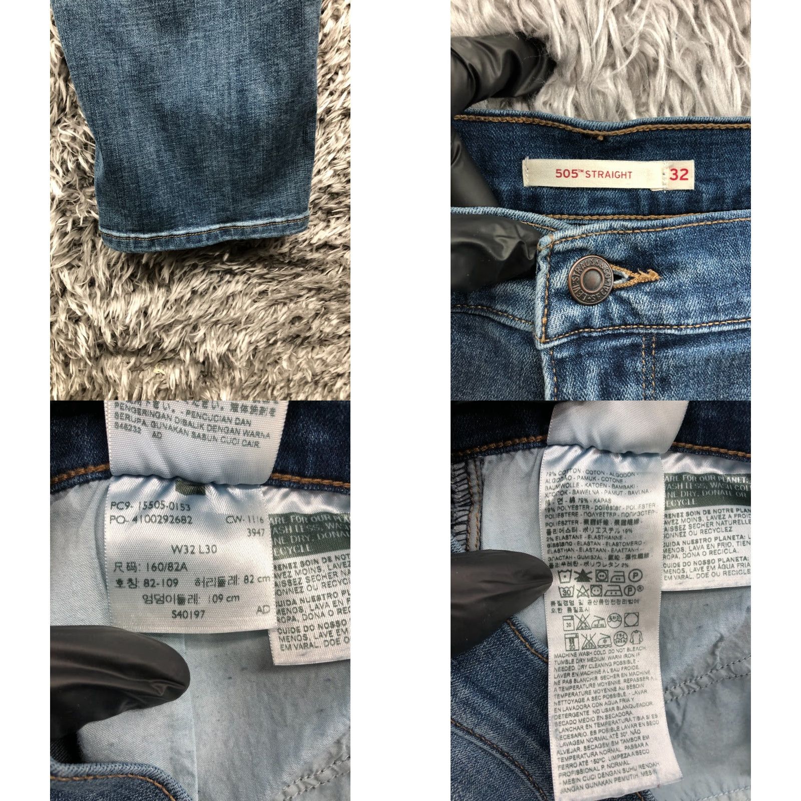 Levi's Levi's 505 Jeans Size 32 Womens Mid Rise Medium Wash Blue Denim Straight Regular Size 24" / US 00 / IT 34 - 8 Thumbnail