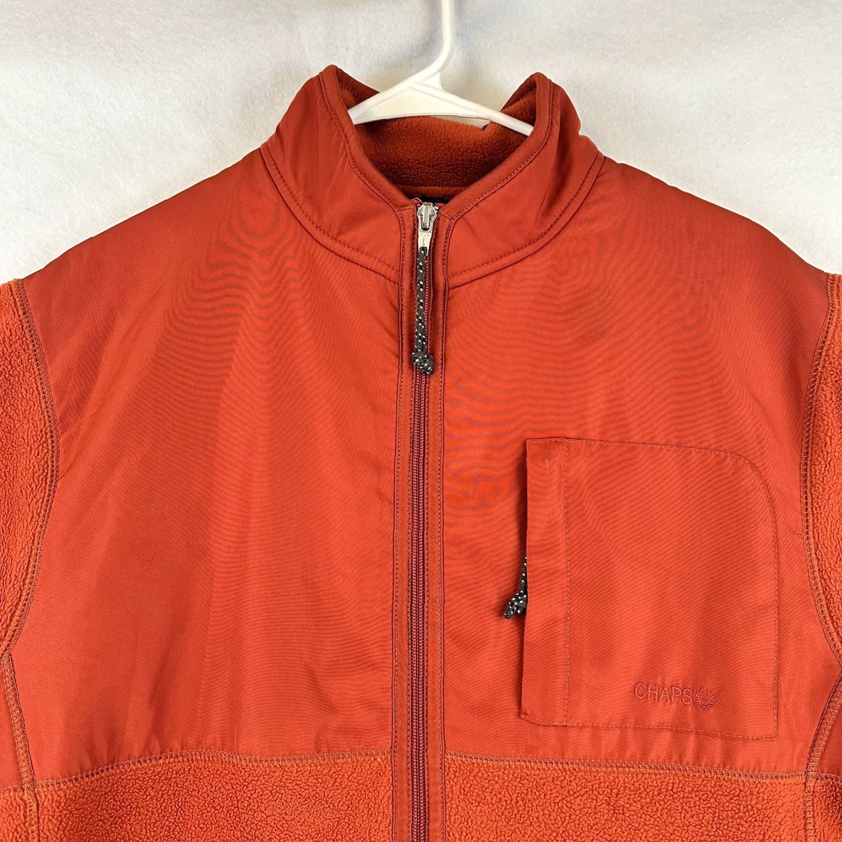 Chaps Chaps Jacket Mens M Orange Full Zip Fleece Lined Outdoor Polyester Pocket Windbreaker Size US M / EU 48-50 / 2 - 5 Thumbnail