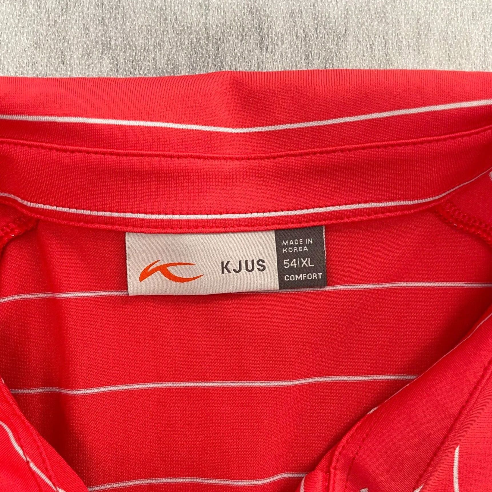KJUS VINTAGE KJUS Polo Shirt Men XL Red Striped Golf Casual Short Sleeve Logo Eagle Size US XL / EU 56 / 4 - 7 Thumbnail