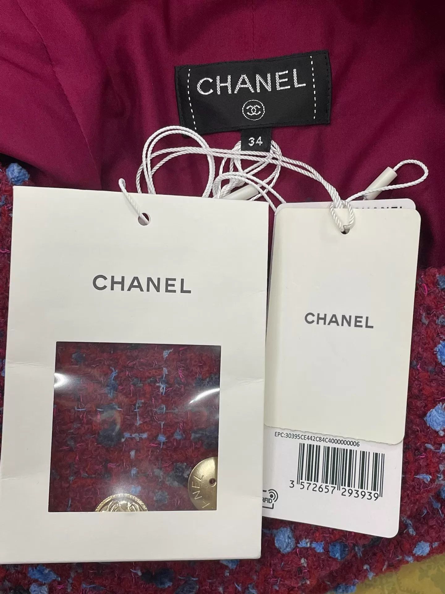 Chanel Chanel Equestrian Red Tweed Skirt Size 34 NWT Size 25" / US 0 / IT 36 - 4 Thumbnail