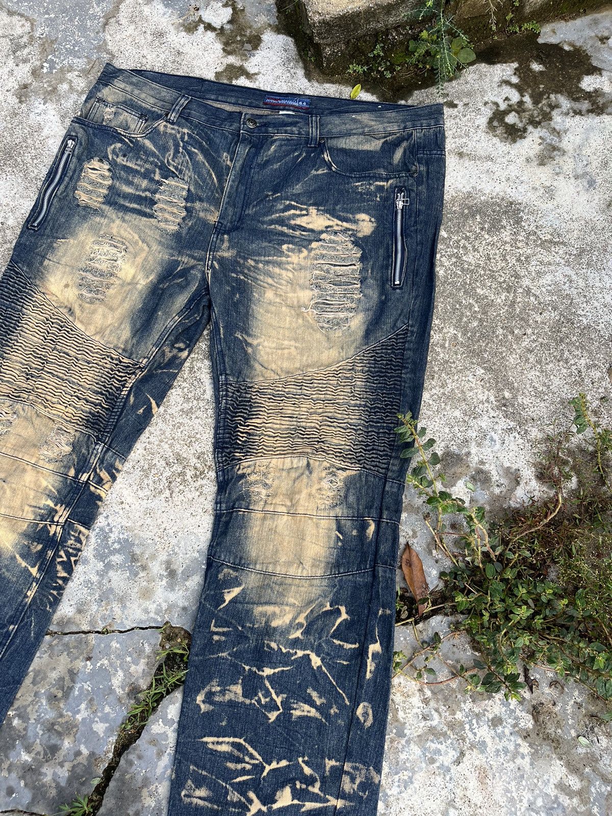 If Six Was Nine × Japanese Brand × Le Grande Bleu (L.G.B.) Baggy LGB Inspired Crazy Mudwash Denim Size US 38 / EU 54 - 4 Thumbnail