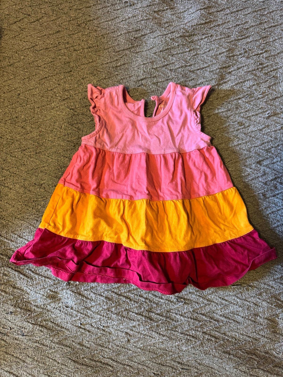Designer 9-12 Month Pink Yellow Stripe Baby Dress Size XXS / US 00 / IT 34 - 1 Thumbnail
