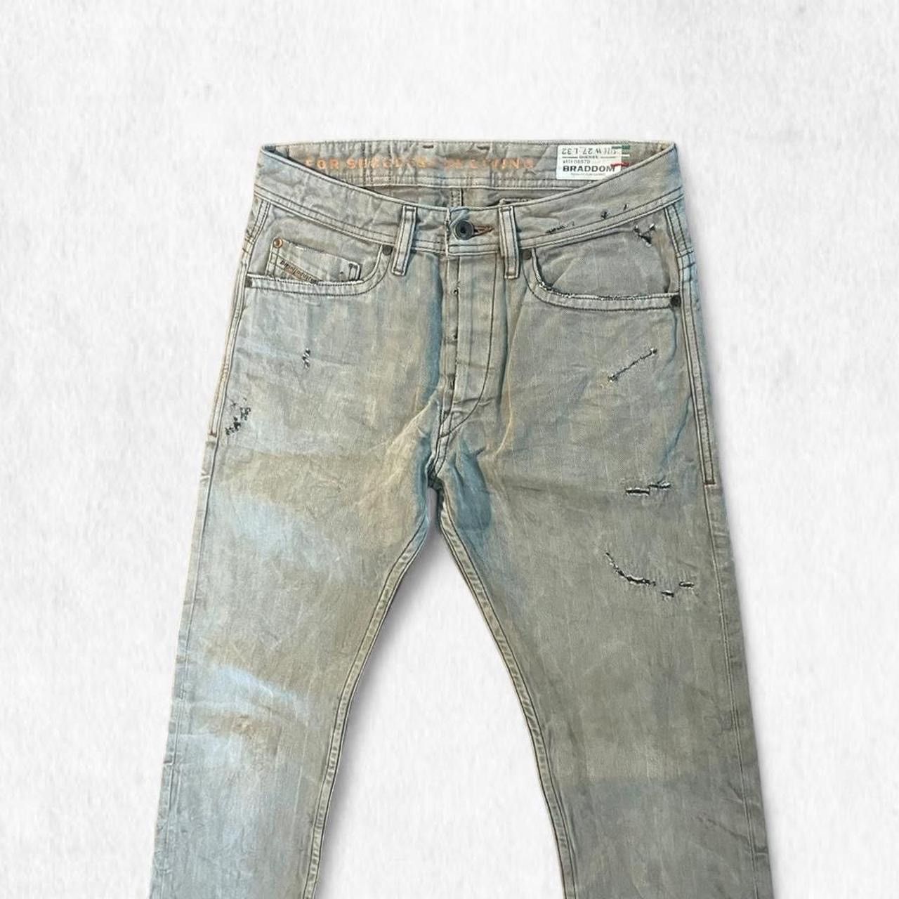 Diesel Diesel Deadstock BRADDOM 27x32 distressed pinstriped tan Size US 27 - 2 Thumbnail