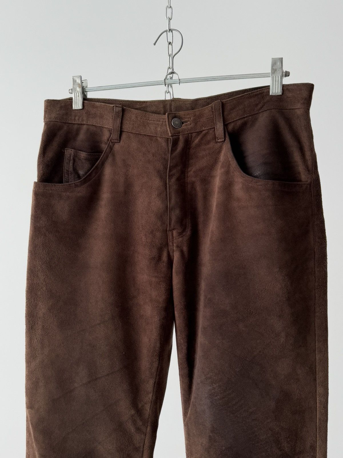 Leather × Levi's × Vintage 1970s Vintage Levi’s Cowboy Cowhide Suede Brown Pants Size US 32 / EU 48 - 4 Thumbnail