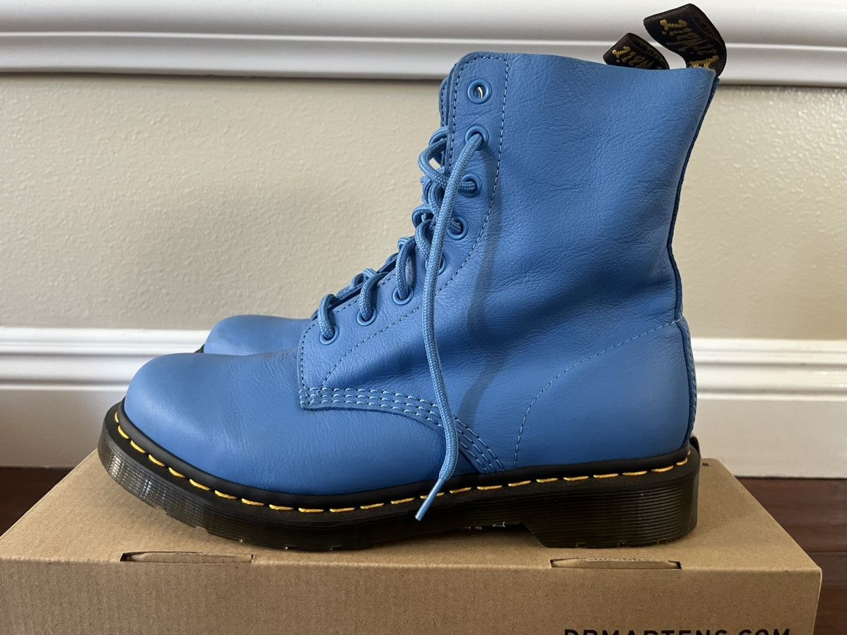 image of Dr Martens Dr. Martens 1460 Women’S Pascal Virginia Leather Boots Blue, Women's (Size 9)