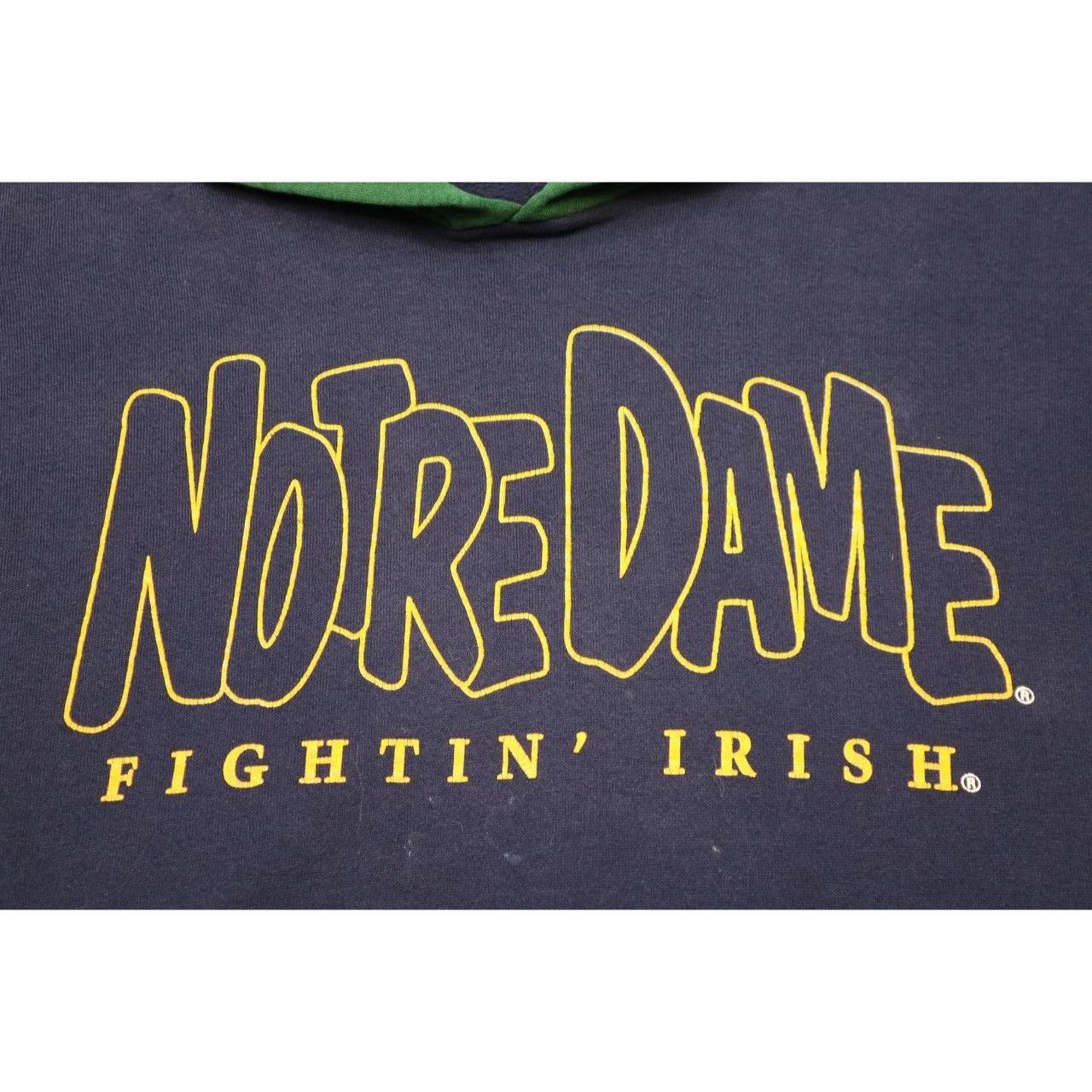 Vintage VTG Notre Dame Fighting Irish Hoodie Sweatshirt Green Navy L Size US L / EU 52-54 / 3 - 6 Thumbnail