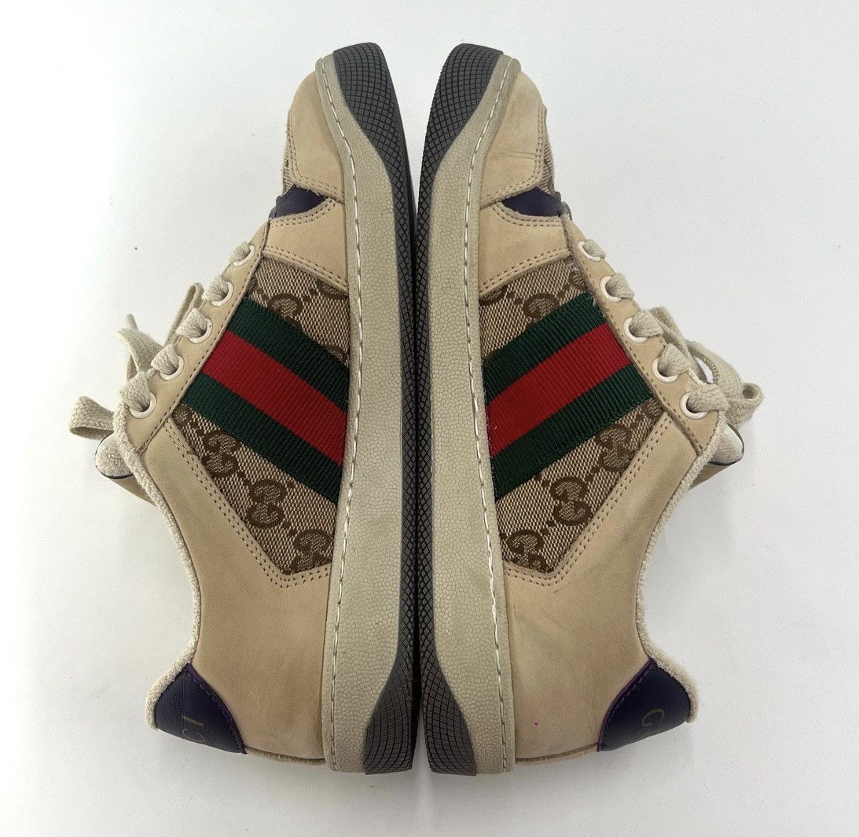 Gucci Gucci GG Enamel Ebony Purple Heel Dirty Sneakers K12 Size US 5.5 / IT 35.5 - 5 Thumbnail