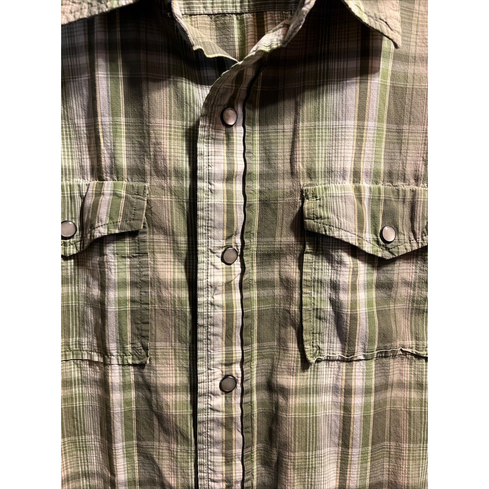 The North Face The North Face Men Shirt L Green Plaid Snap Button SS Hiking Size US L / EU 52-54 / 3 - 6 Thumbnail