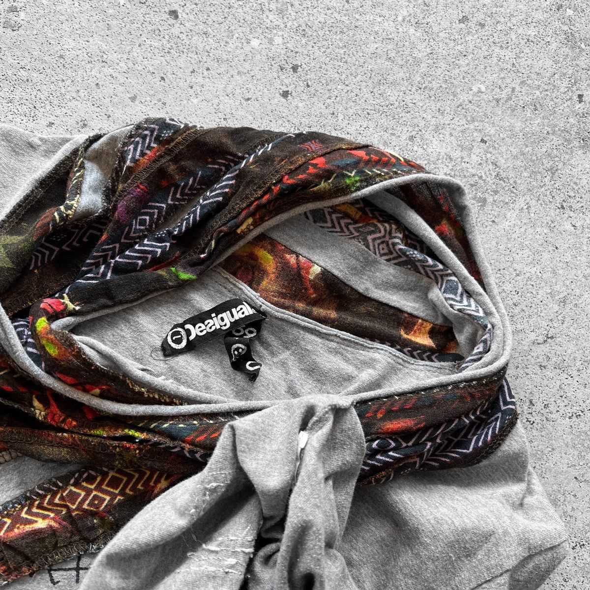 Designer × Desigual Desigual Womens Gray Long Sleeve Top Shirt Floral Size L / US 10 / IT 46 - 5 Thumbnail