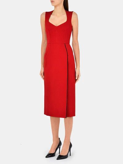 Dolce & Gabbana o1y0825 Sleeveless Midi Dress in Red Size M / US 6-8 / IT 42-44 - 3 Thumbnail