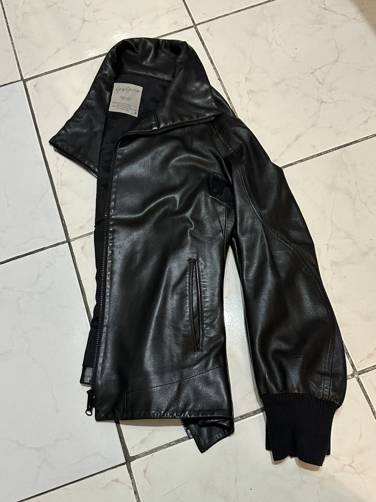 Yohji Yamamoto Yohji Yamamoto Black Leather Jacket Size US S / EU 44-46 / 1 - 5 Thumbnail