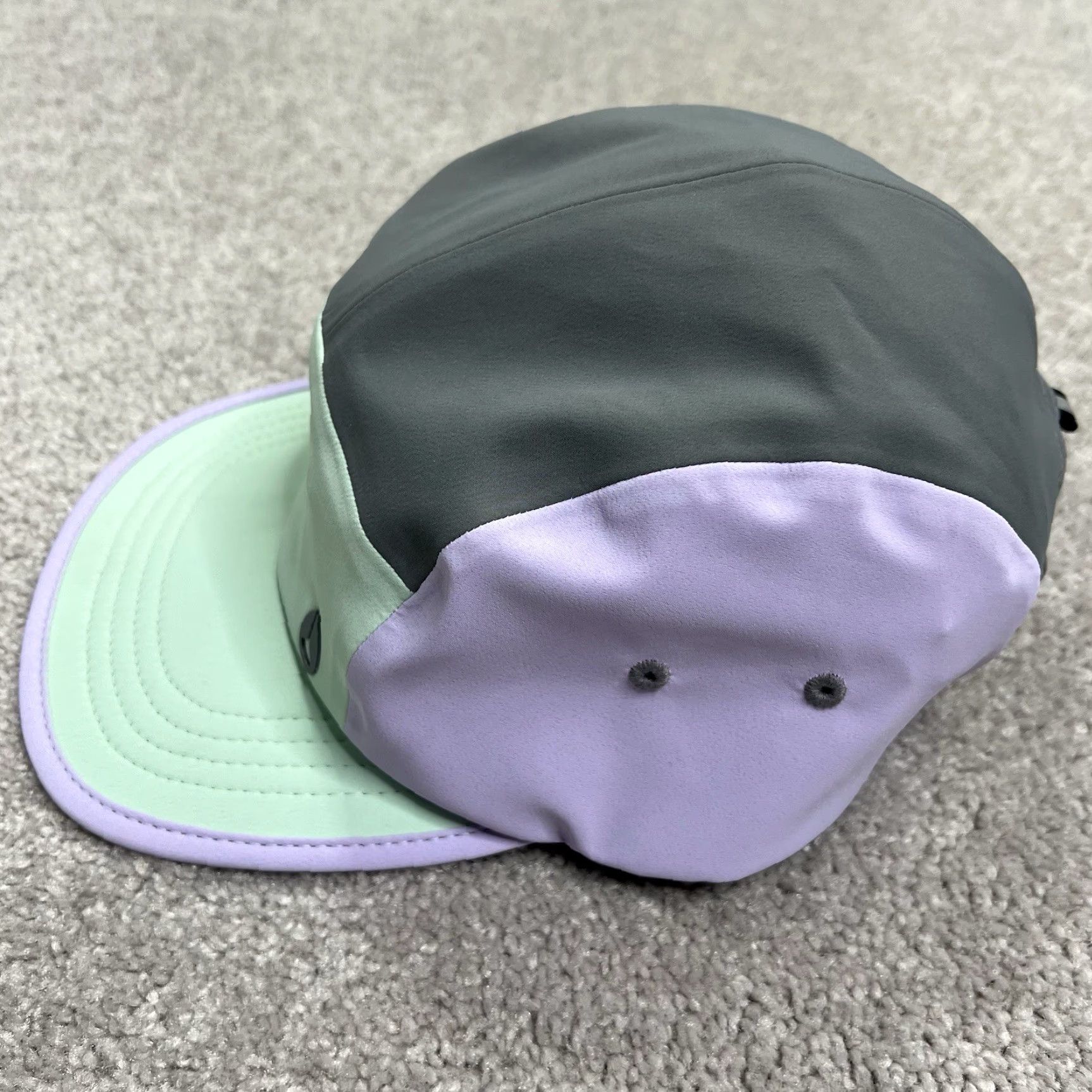 Nixon Nixon 5 Panel Hat Tech Adjustable Colorblock Unisex UPF 50+ Outdoor Green Purple Gray Mens One Size帽 Size ONE SIZE - 3 Thumbnail