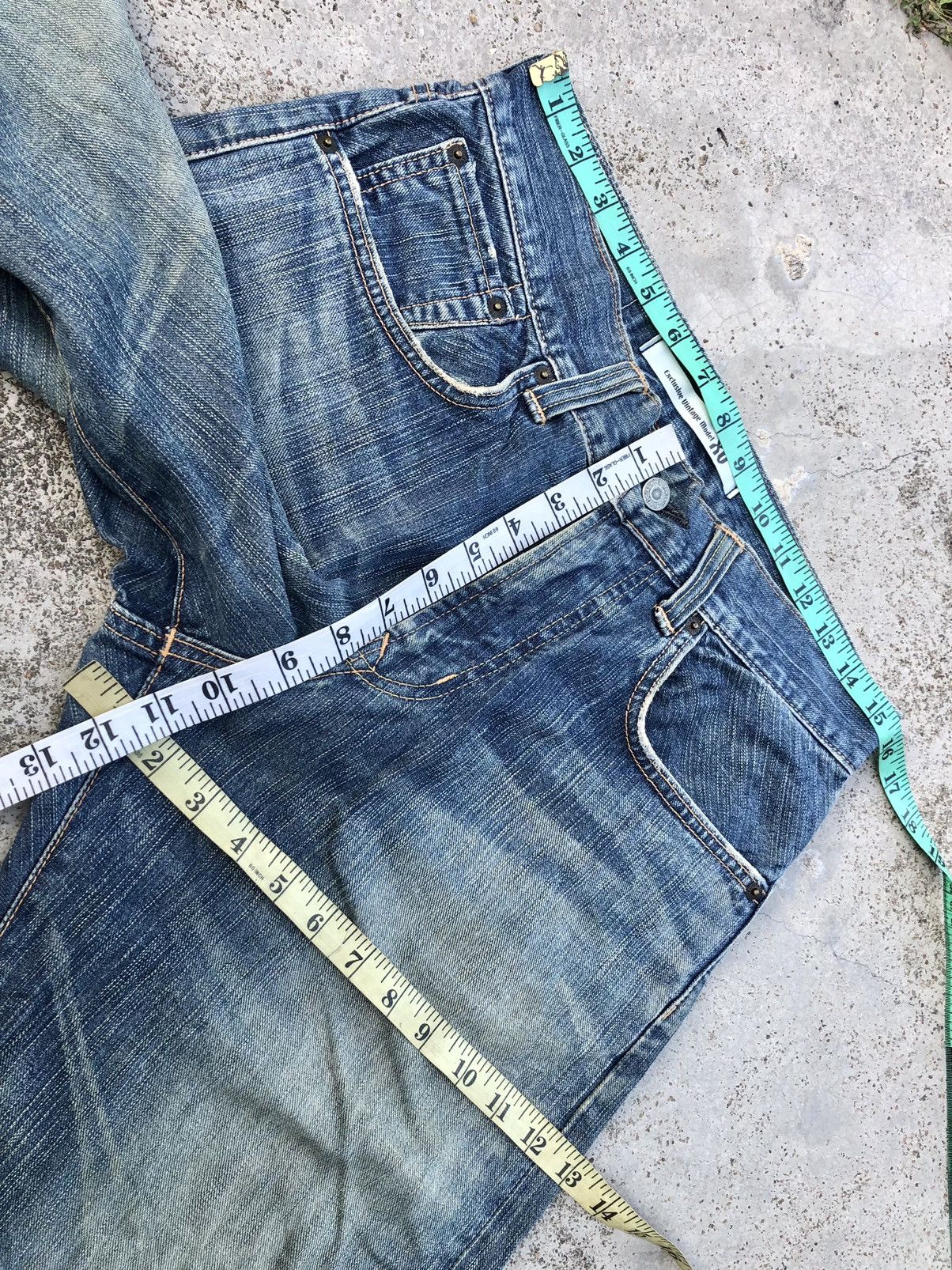 Edwin WIDE LEG⚡️⚡️EDWIN WASHED BLUE DISTRESSED DENIM Size US 31 - 8 Thumbnail