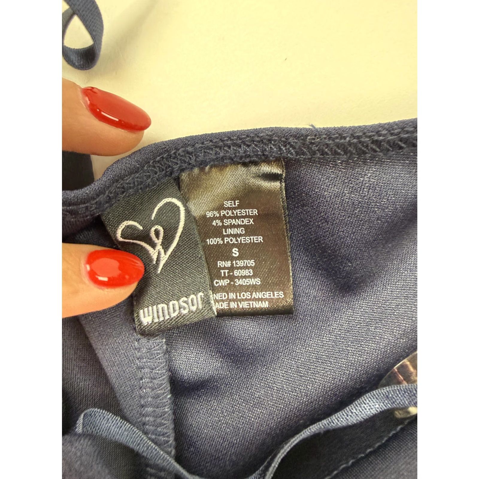Vintage V Windsor Dress Womens Small Blue Maxi Slip V Neck Spaghetti Strap Lined Gown Size S / US 4 / IT 40 - 5 Thumbnail