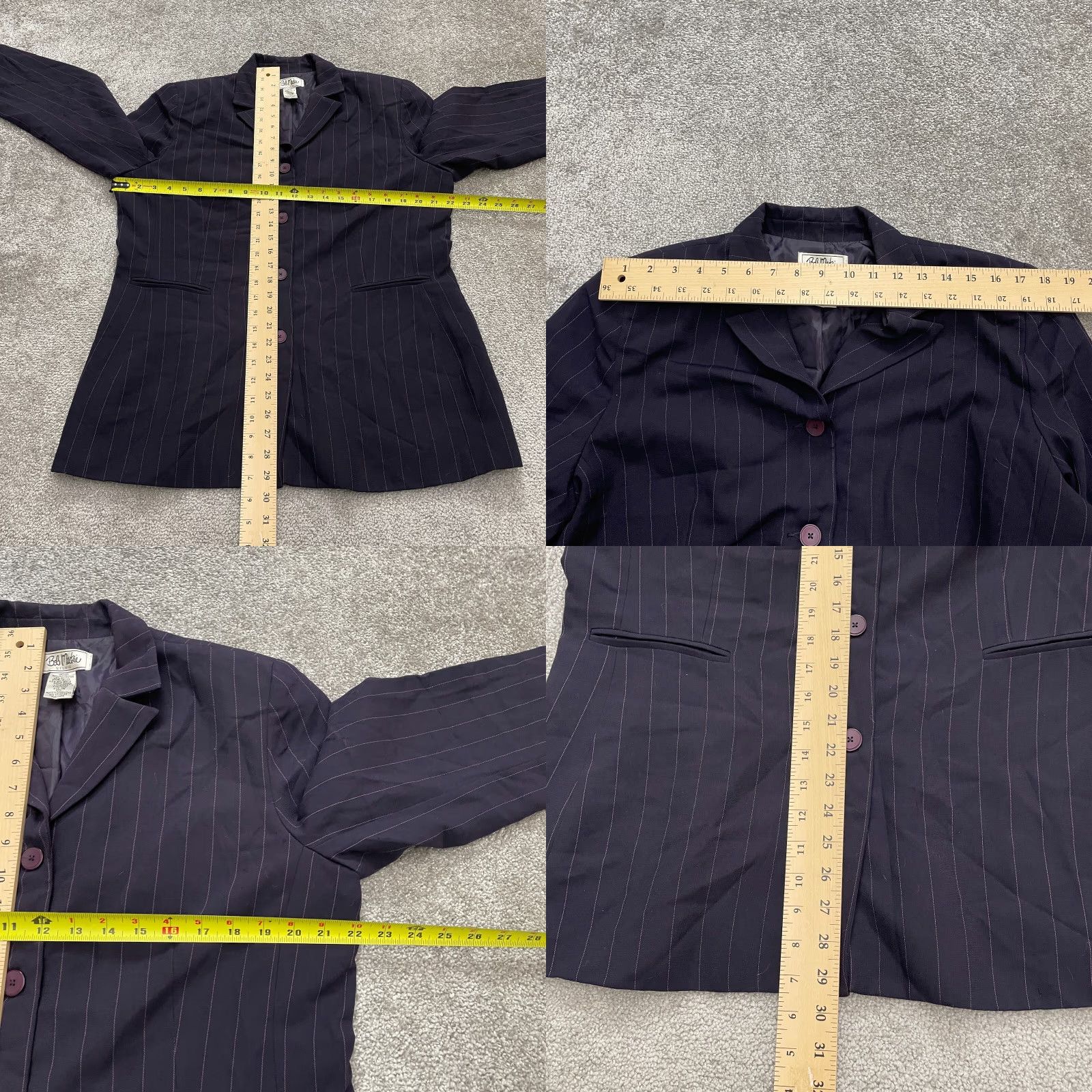 Bob Mackie Bob Mackie Blazer Mini Skirt Suit Set Womens 16 Purple Stripe Business Formal Size 38" / US 16 / IT 52 - 10 Thumbnail
