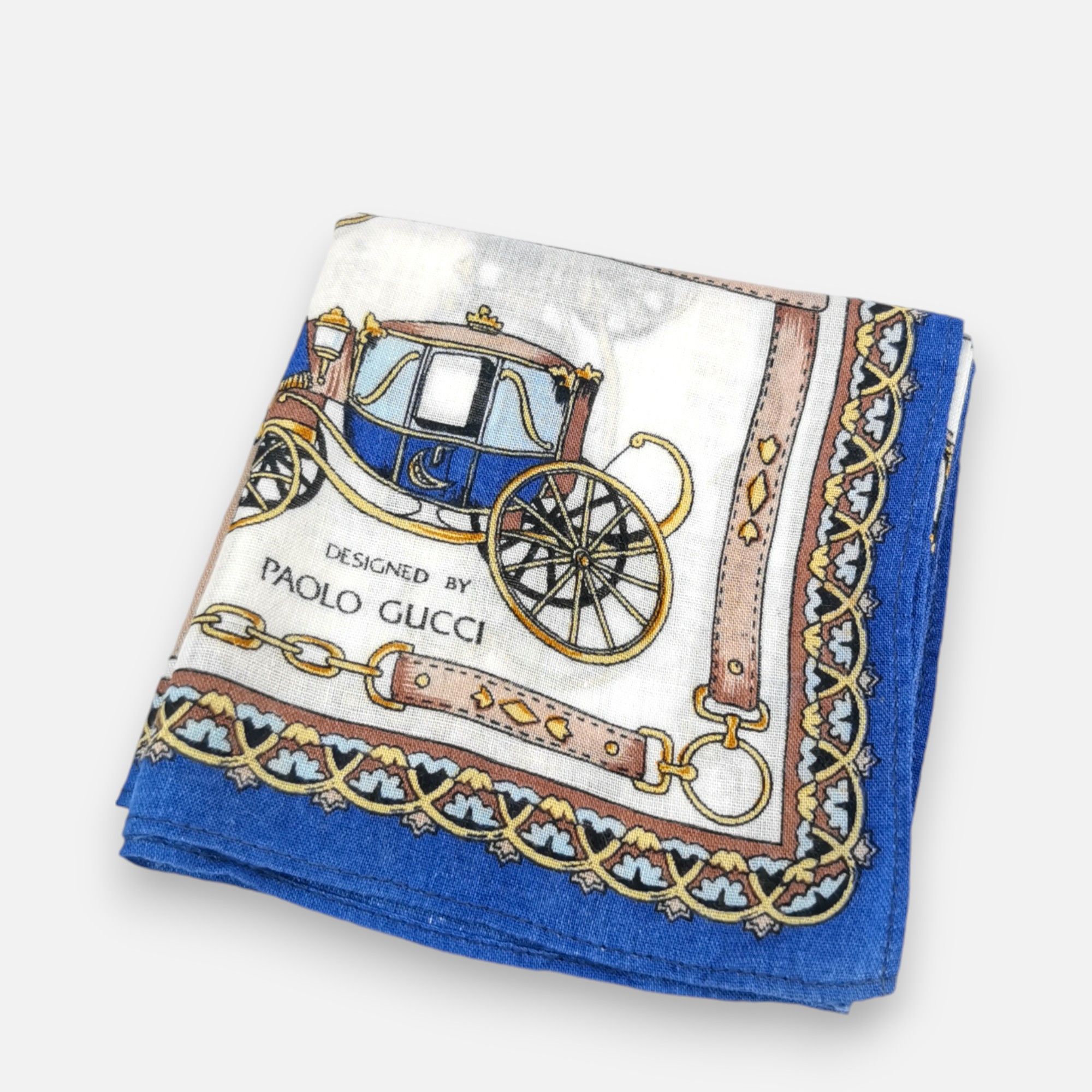 Paolo Gucci × Vintage Vintage Paolo Gucci Handkerchief Pocket Square Bandana Size ONE SIZE - 2 Thumbnail