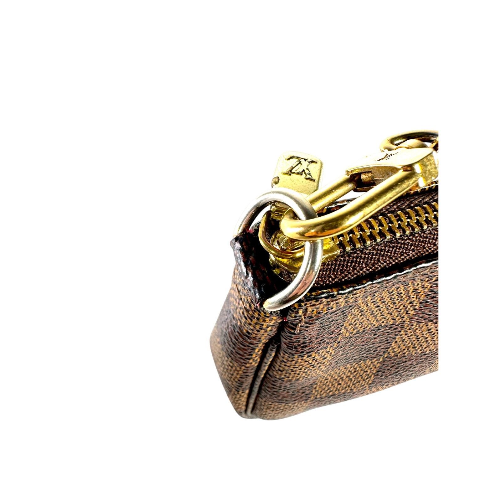 Louis Vuitton LOUIS VUITTON Damier Ebene Mini Pochette Accessories Bag Size ONE SIZE - 4 Thumbnail