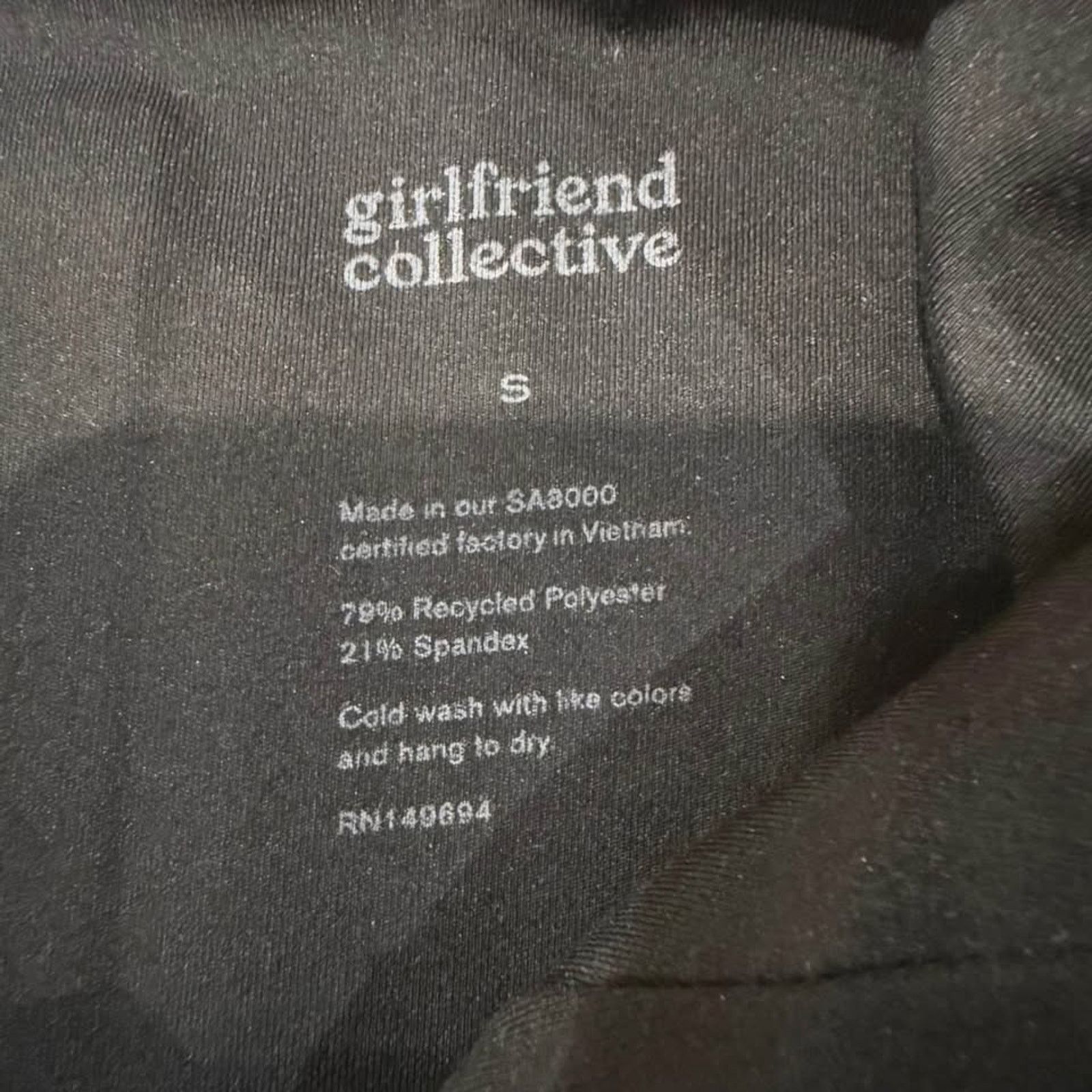 Girlfriend Collective Girlfriend Collective HighRise Bike Short Womens Small Black Size 28" / US 6 / IT 42 - 4 Thumbnail